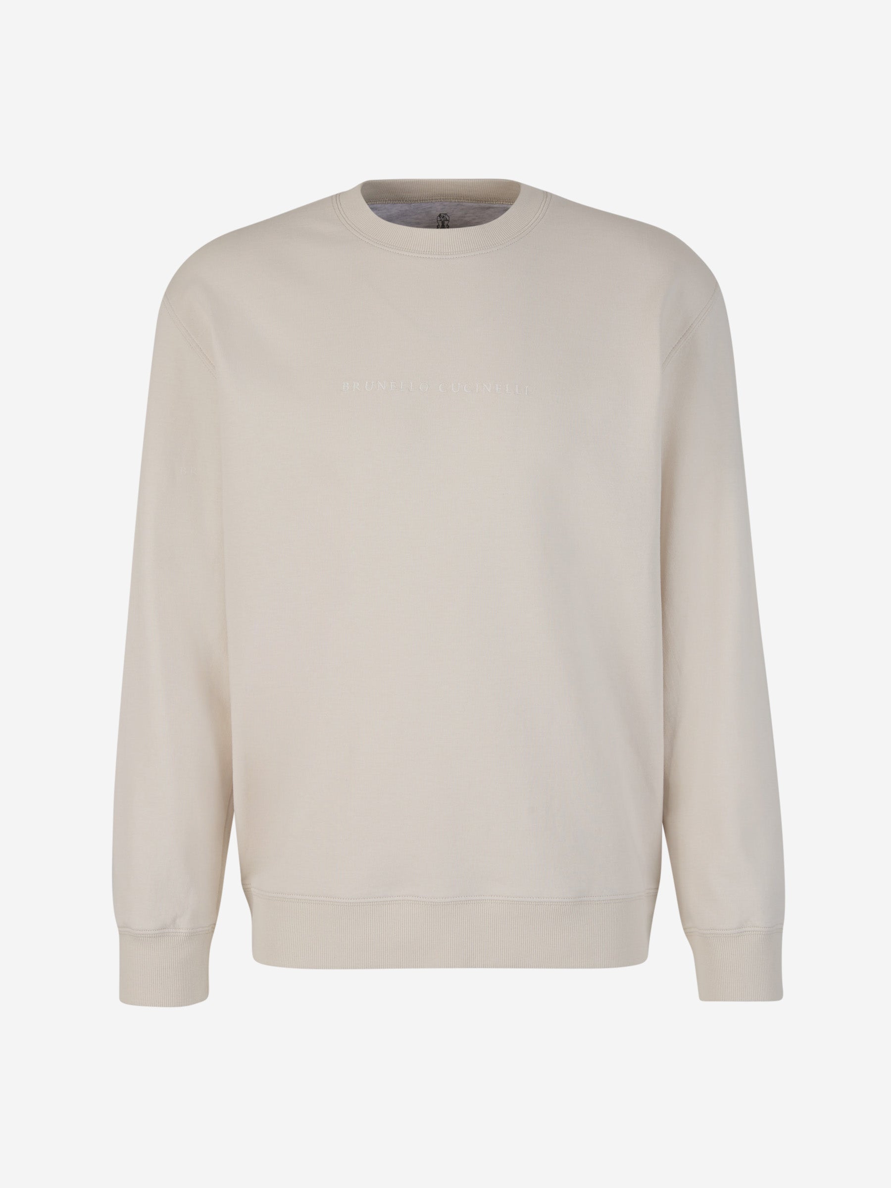 Outlet online Brunello Cucinelli Hombre Sudadera Crewneck Bordado color Crema sku 542-002346 01 - Foto 1