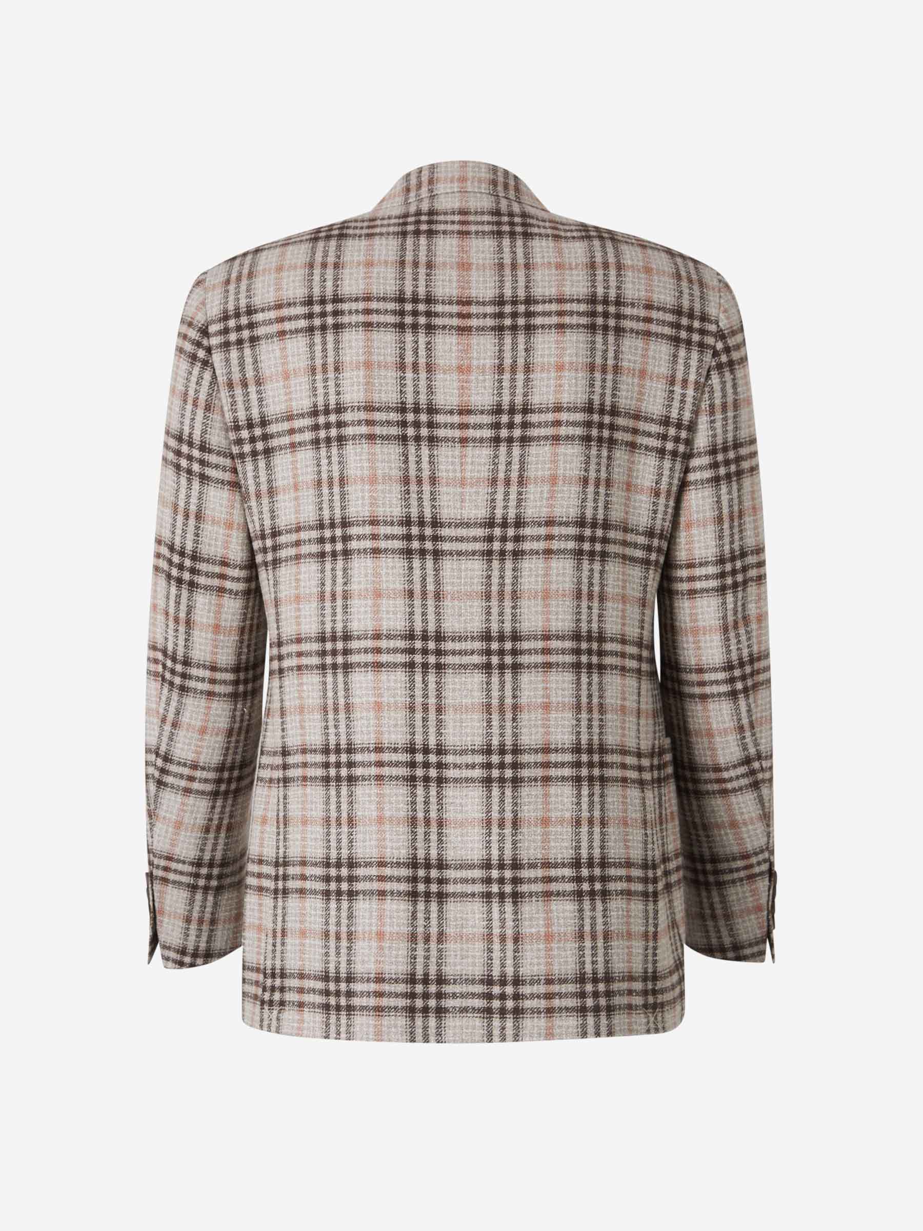 Outlet online Canali Hombre Americana Motivo Cuadros color Beige sku 302-003524 01 - Foto 3
