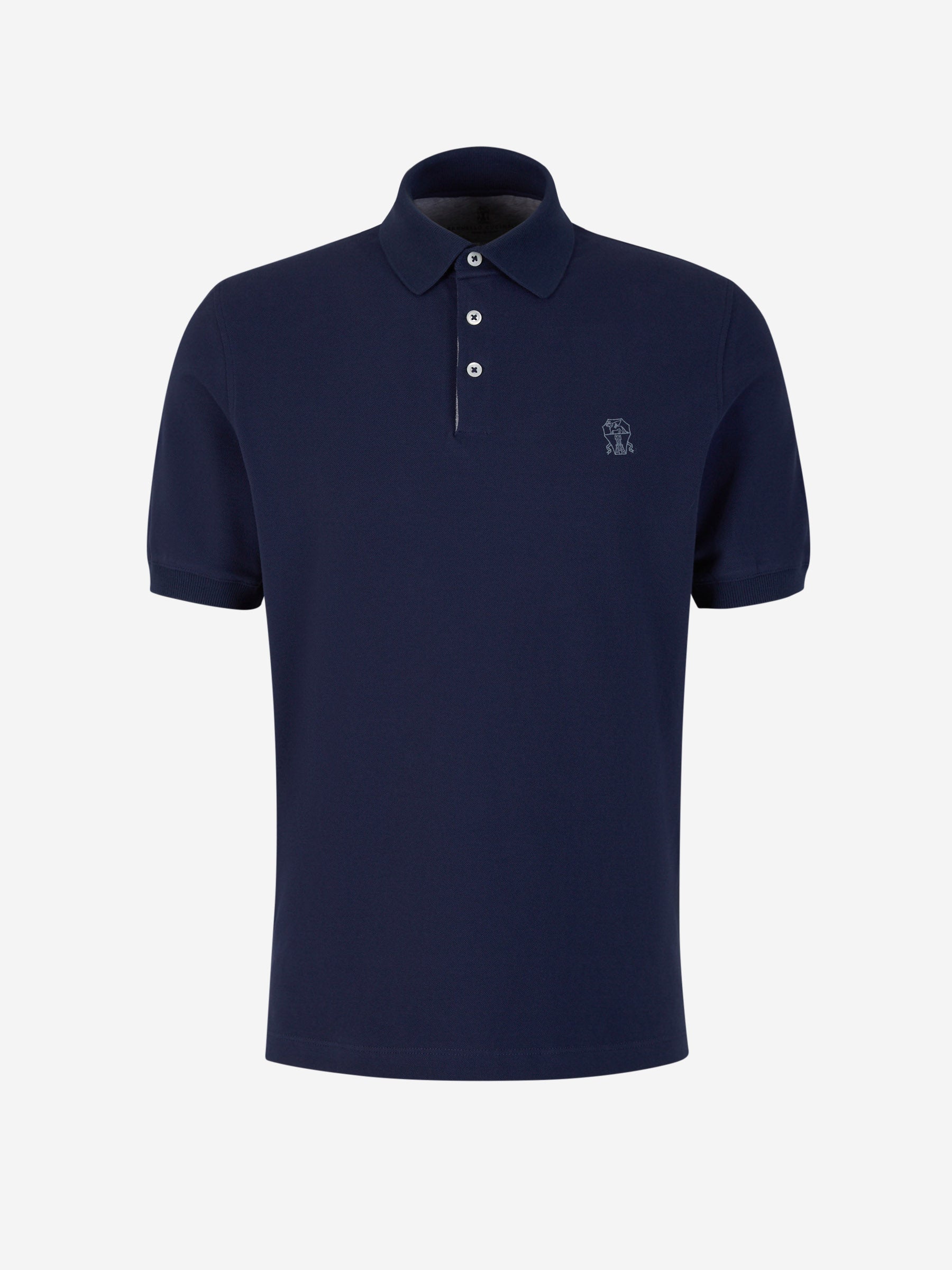 Outlet online Brunello Cucinelli Hombre Polo Piquet Logo color Azul Marino sku 552-001442 01 - Foto 1