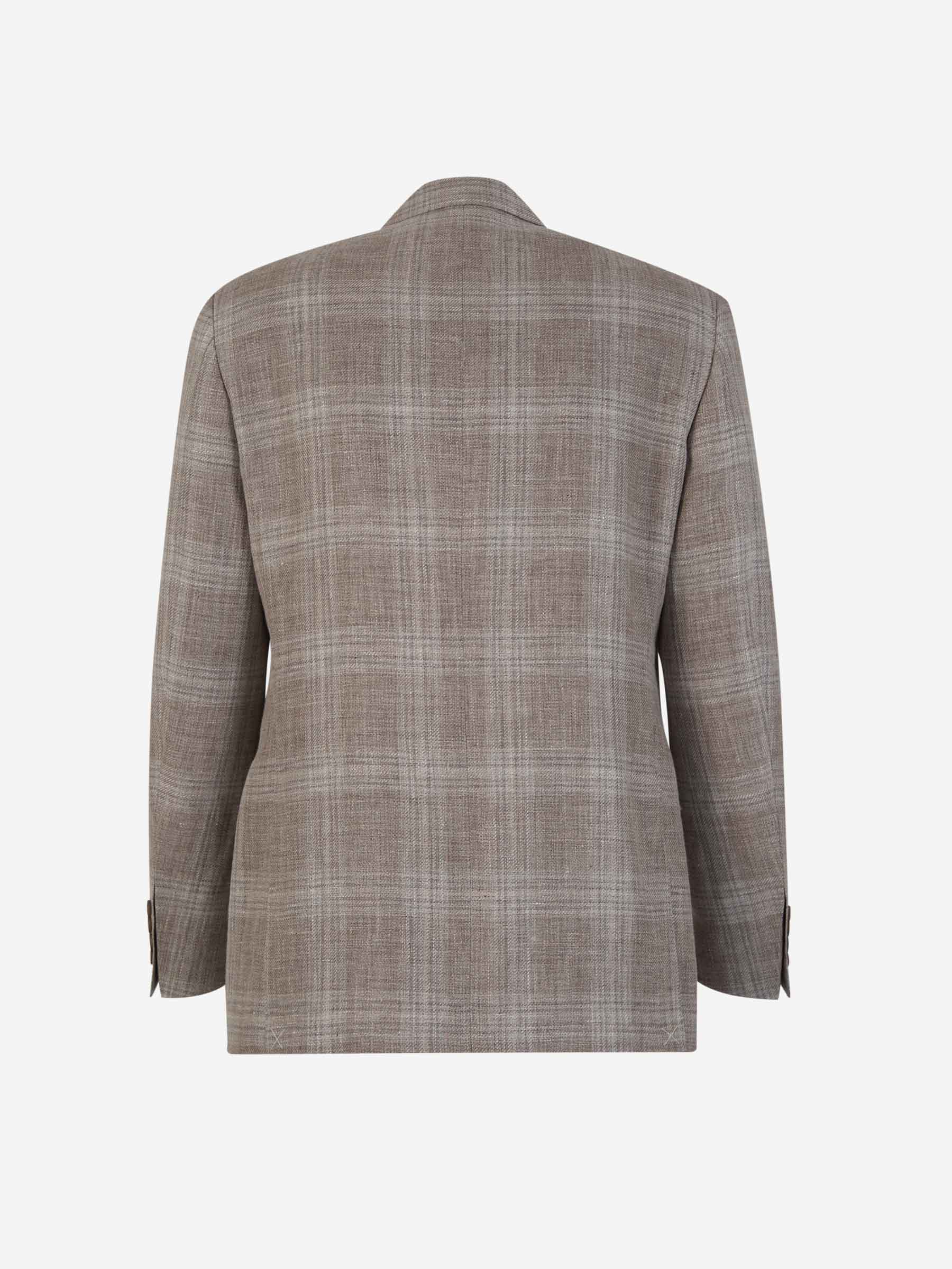 Outlet online Canali Hombre Americana Motivo Cuadros color Topo sku 302-003459 01 - Foto 2
