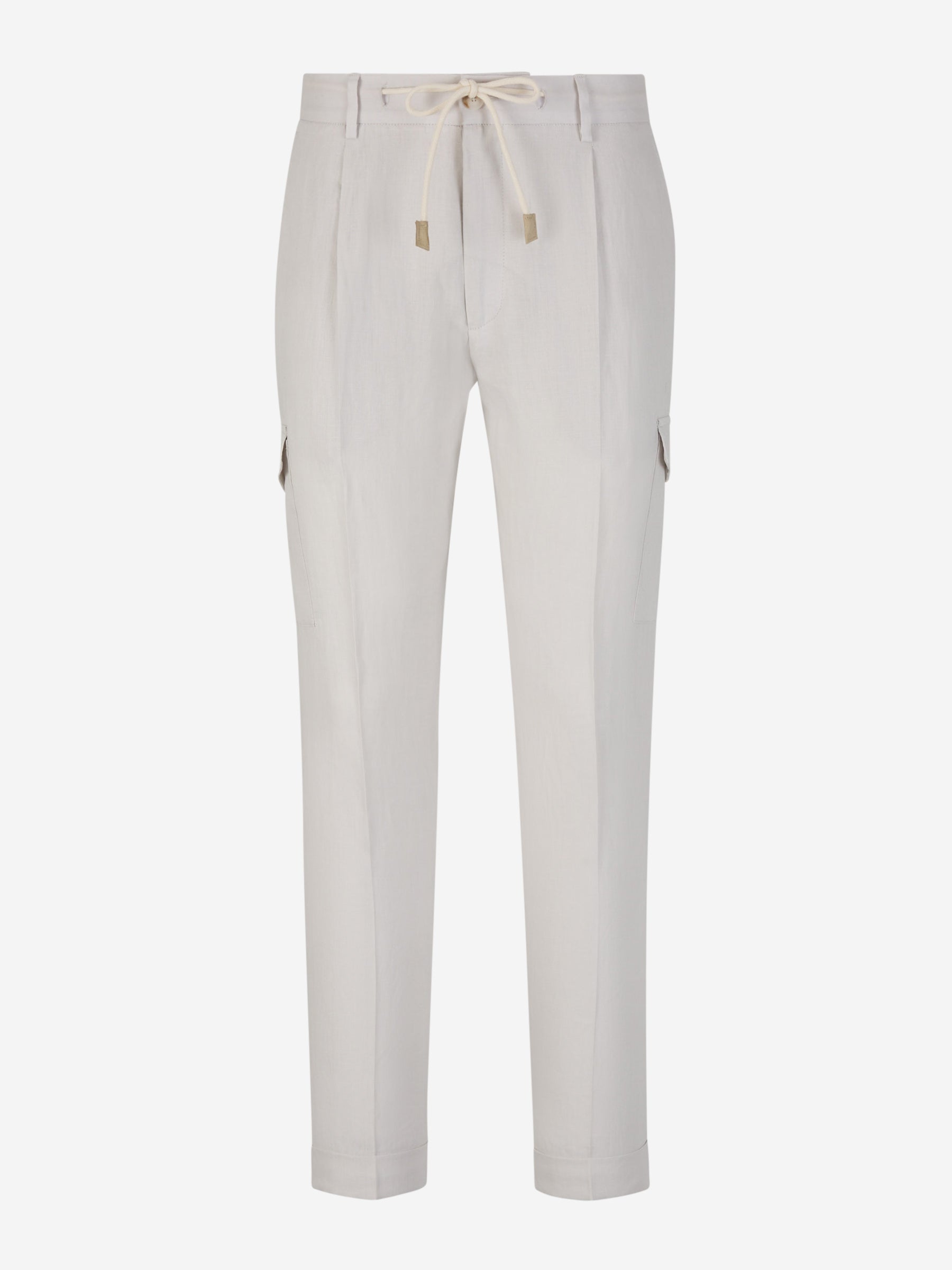 Outlet online Gran Sasso Hombre Pantalones Cargo Lino color Gris Claro sku 521-003047 01 - Foto 1