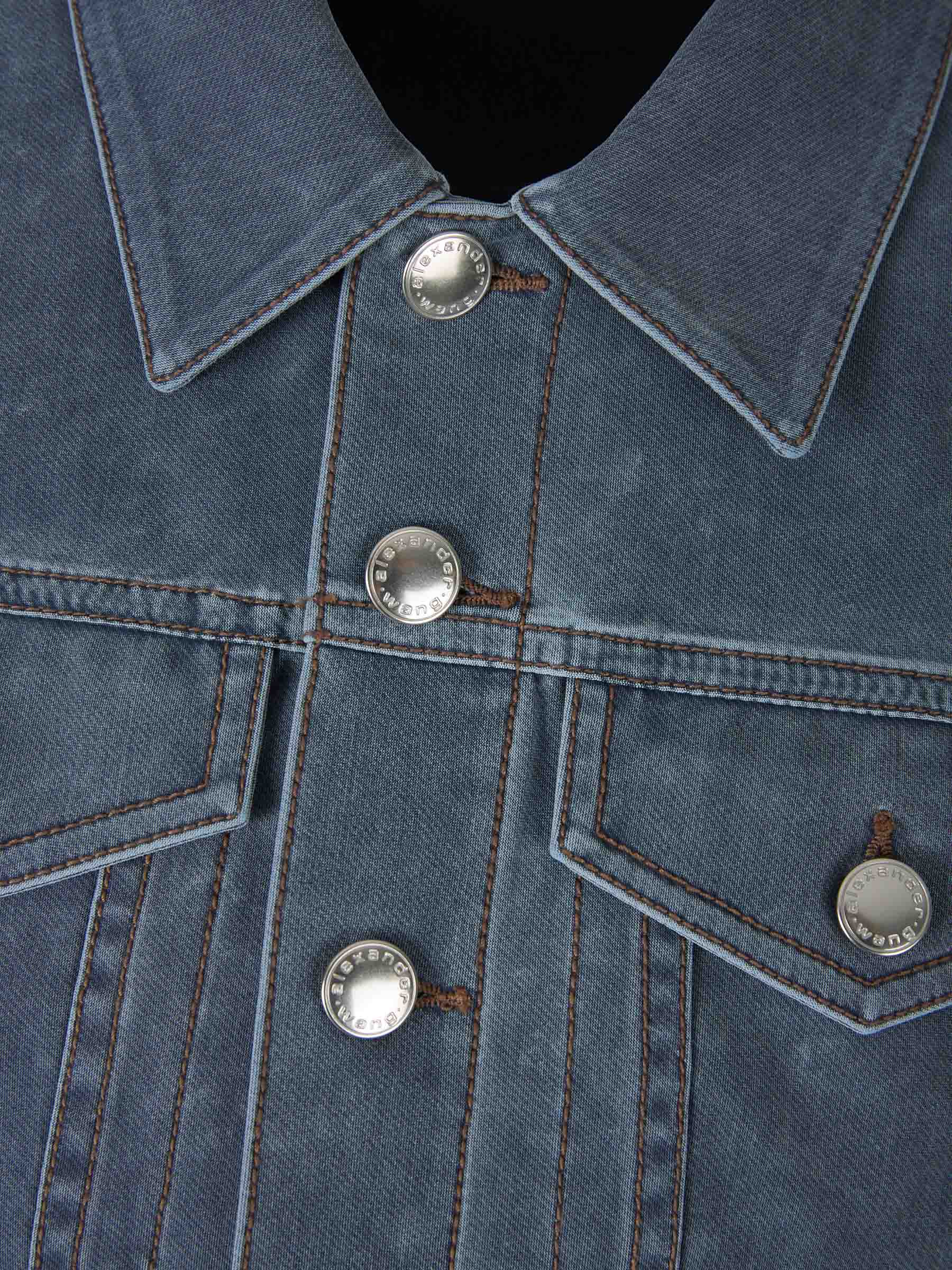 Outlet online Alexander Wang Mujer Cazadora Cropped Denim color Azul Denim Oscuro sku 741-002124 01 - Foto 4