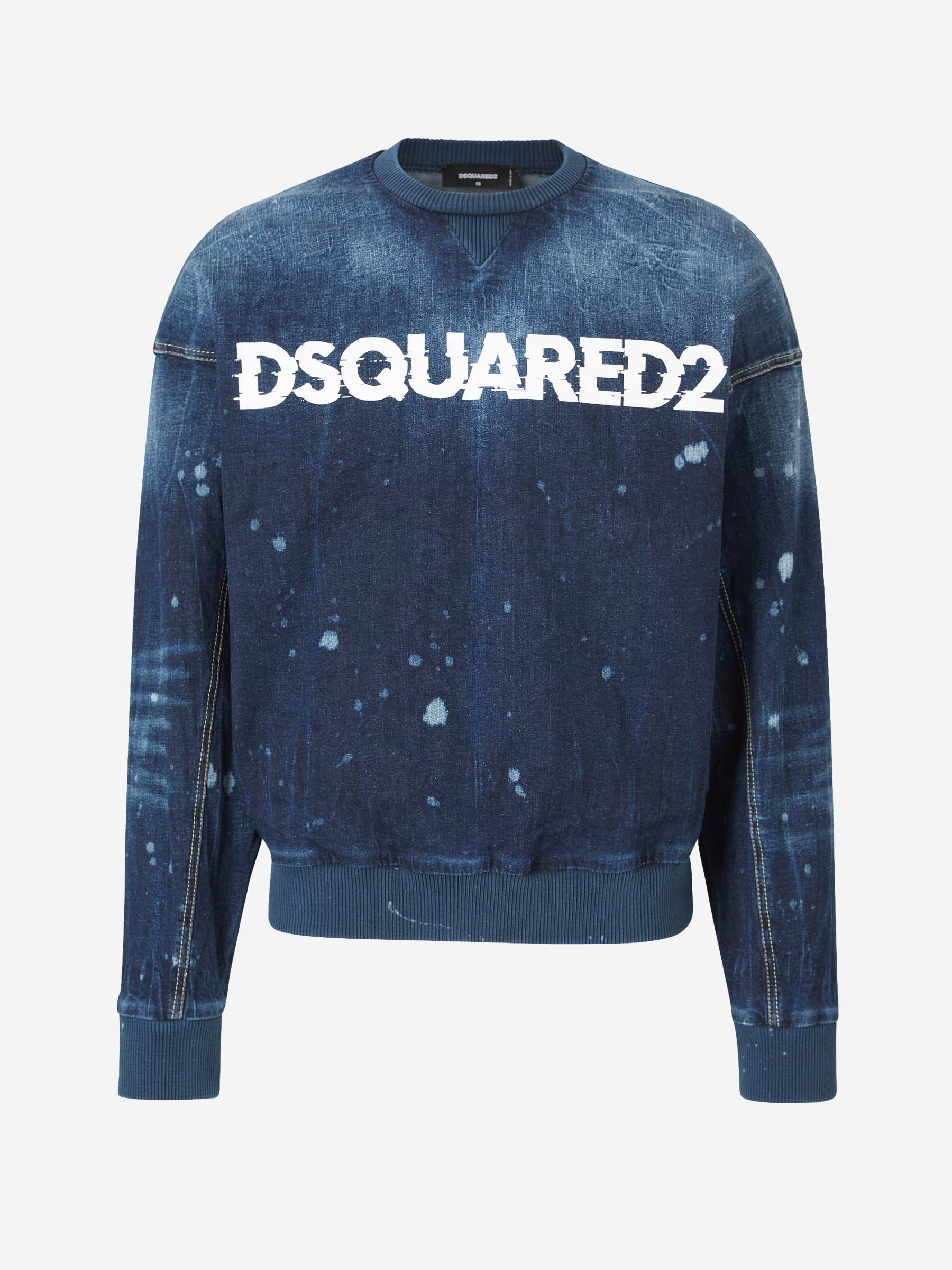 Outlet online Dsquared2 Hombre Sudadera Denim Logo color Azul Denim Oscuro sku 545-001648 01 - Foto 1