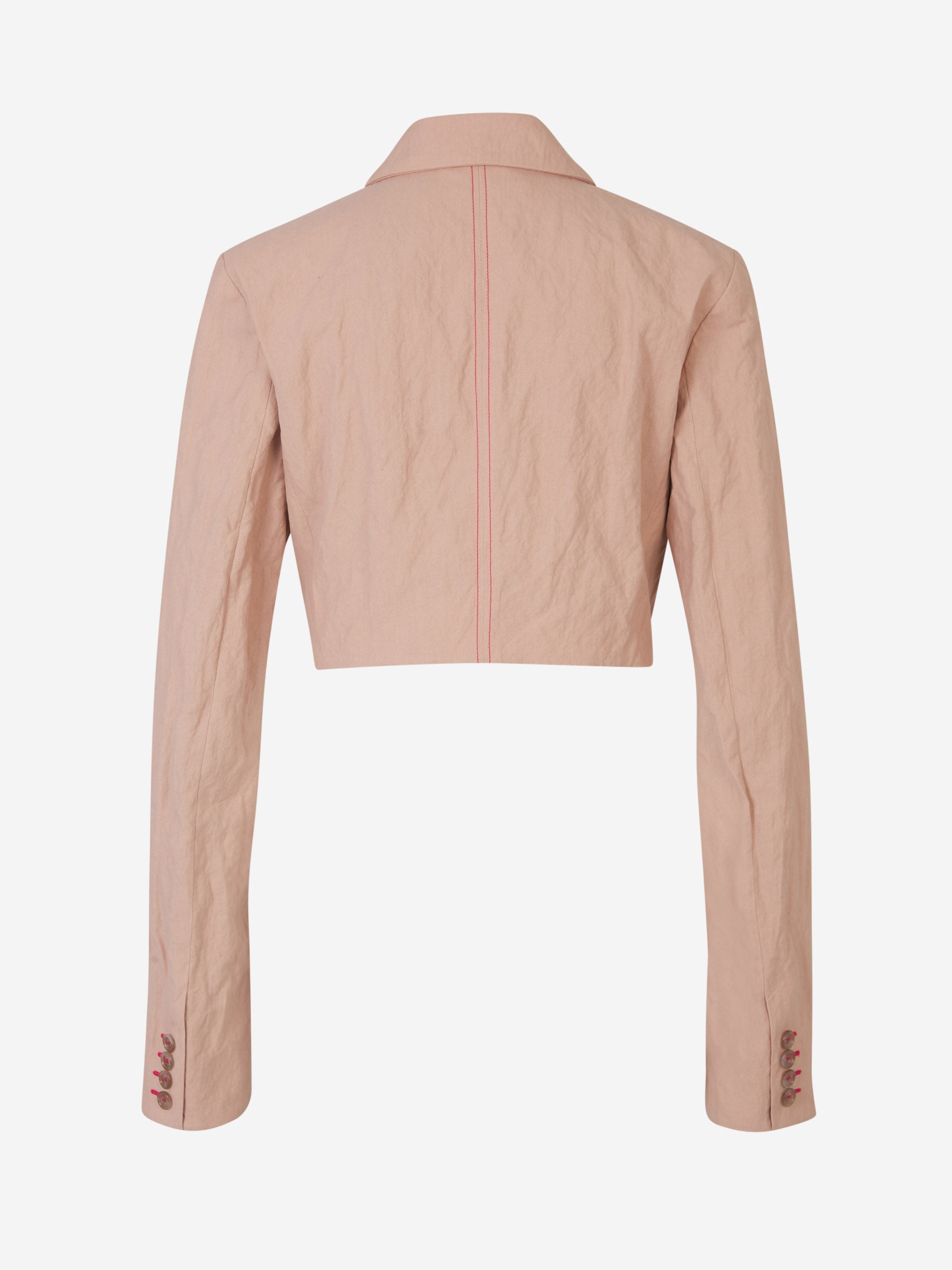 Outlet online Acne Studios Mujer Blazer Cropped Algodón color Rosa Empolvado sku 741-002117 01 - Foto 2