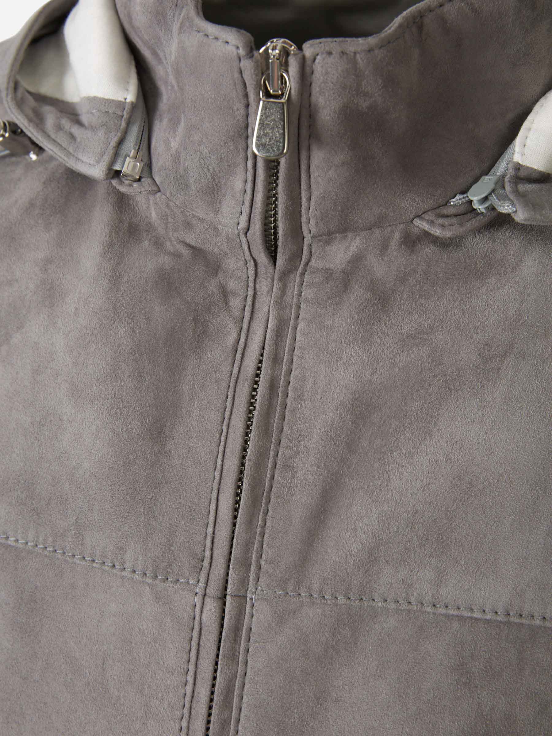 Outlet online Santa Eulalia Hombre Chaqueta Piel Ante color Gris Piedra sku 511-000613 01 - Foto 3