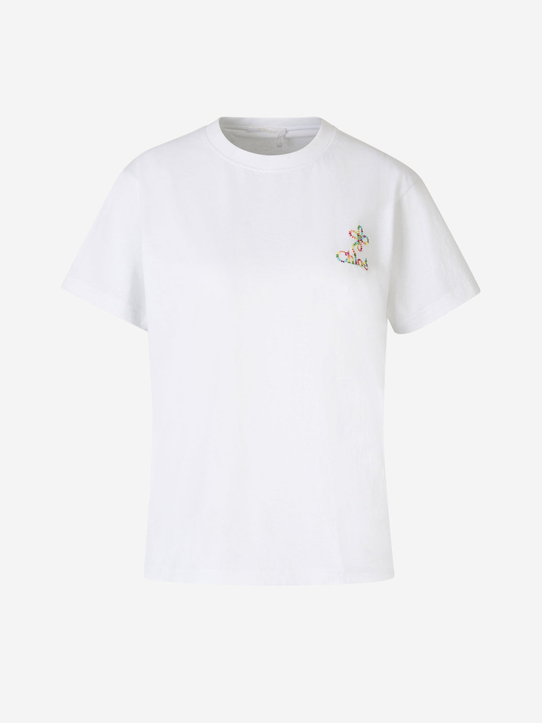 Chloé Camiseta Logo Algodón color Blanco sku 782-001569 01 - Foto 2