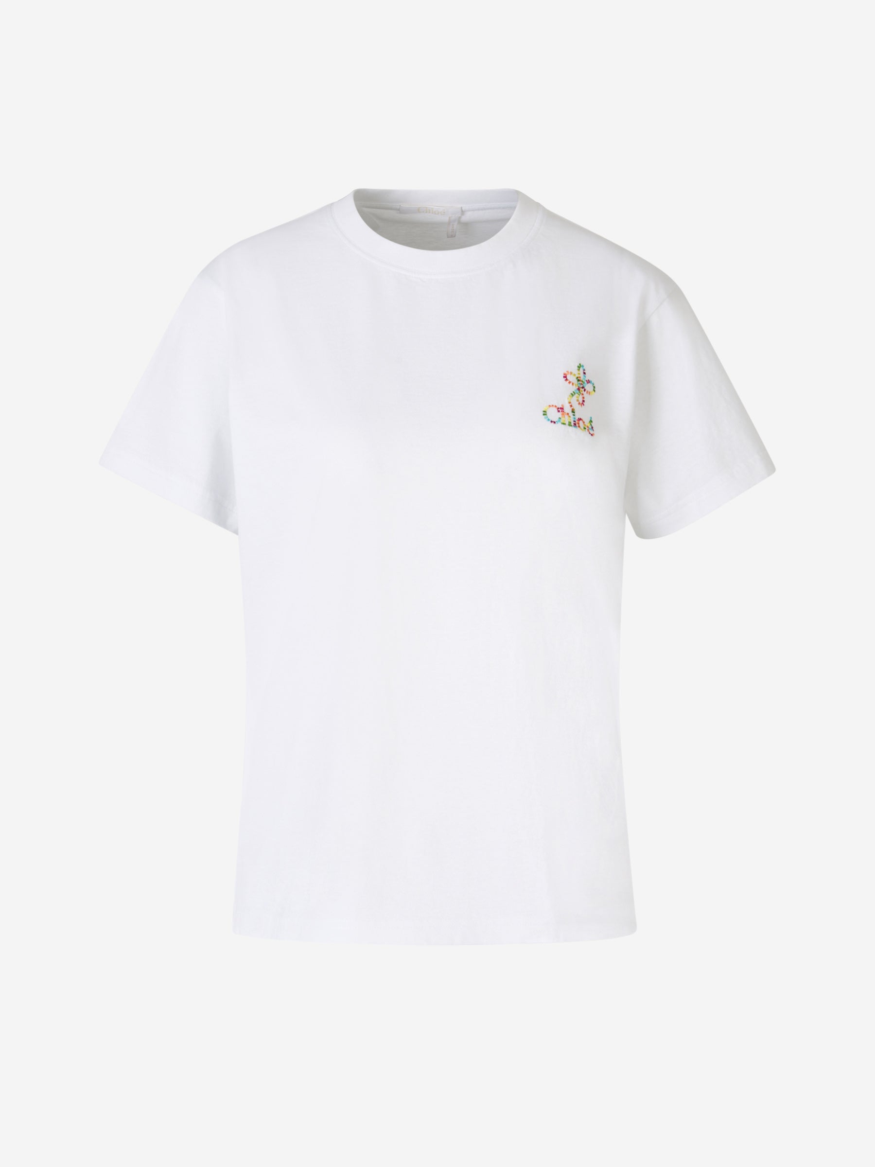 Outlet online Chloé Mujer Camiseta Logo Algodón color Blanco sku 782-001569 01 - Foto 2