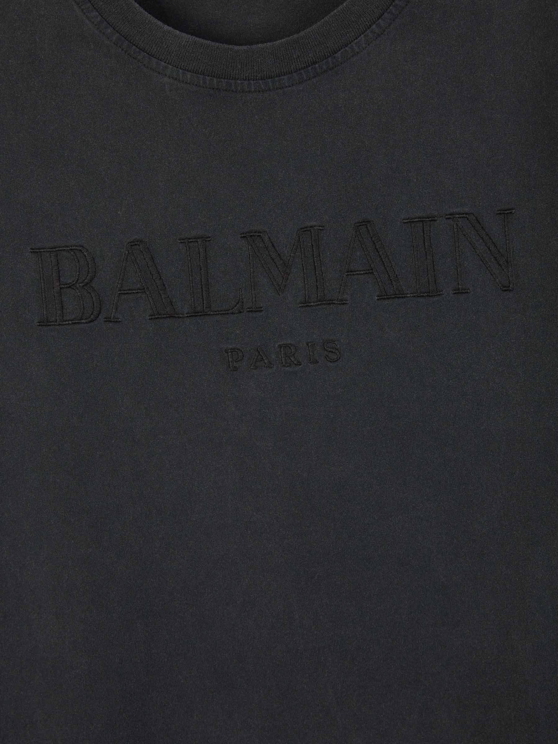 Outlet online Balmain Hombre Camiseta Logo Algodón color Gris Antracita sku 553-003669 01 - Foto 4