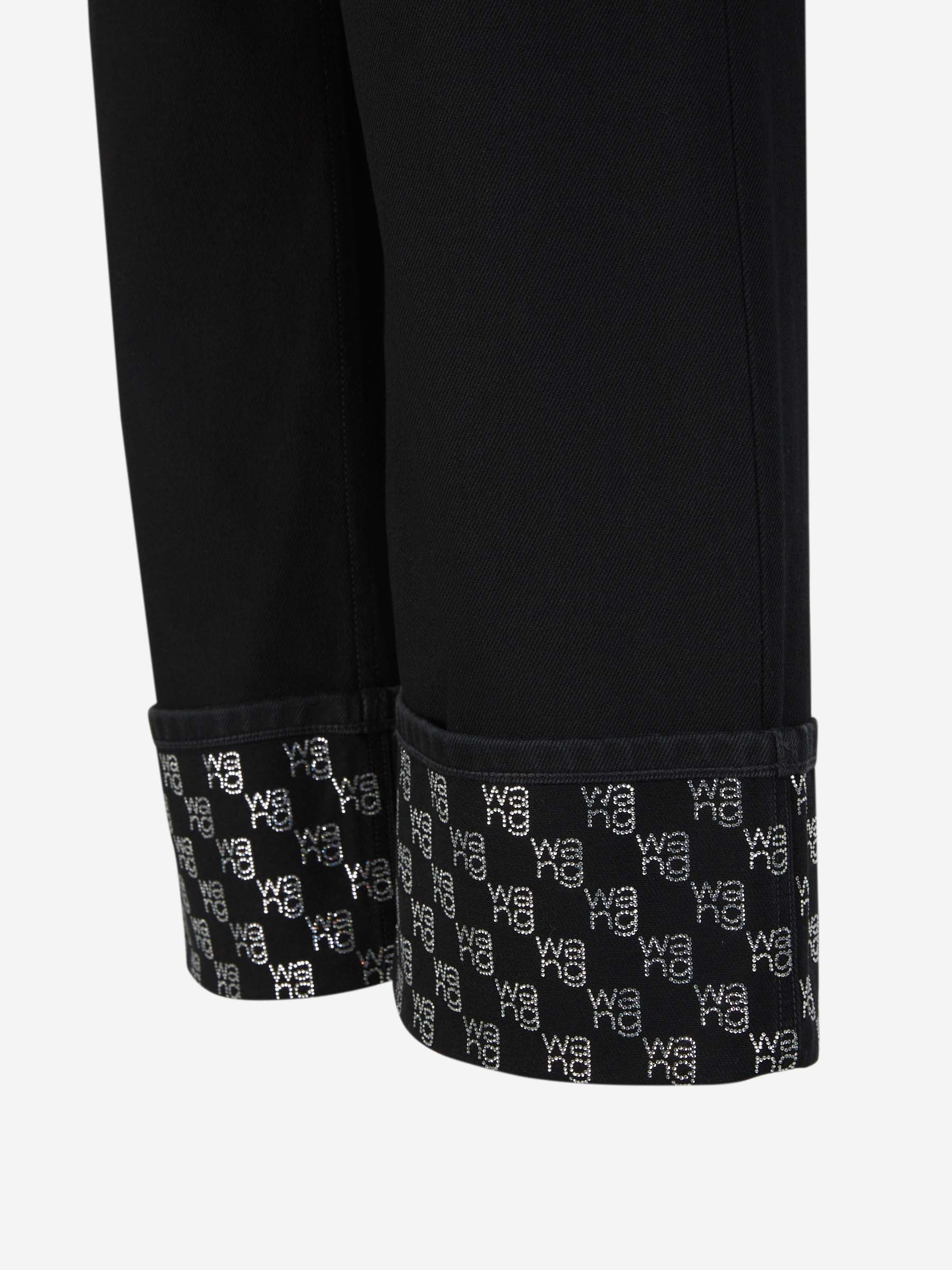 Outlet online Alexander Wang Mujer Jeans Rectos Cristales color Negro sku 763-001484 01 - Foto 4