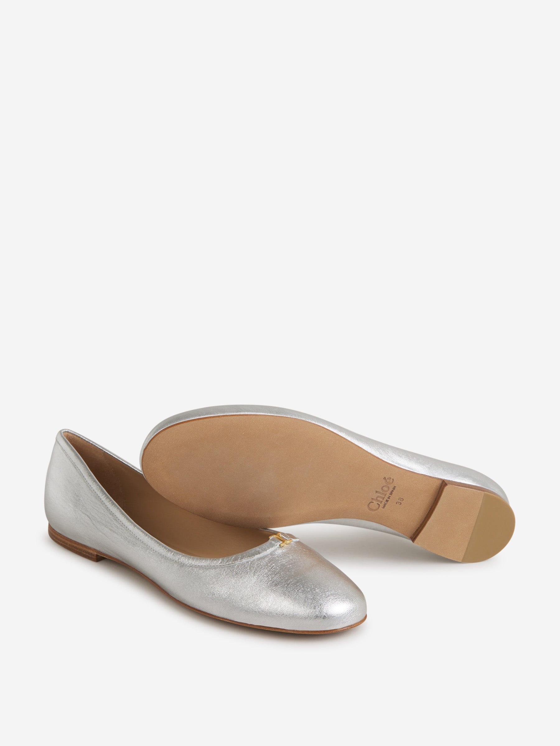 Outlet online Chloé Mujer Bailarinas Marcie Metalizadas color Plateado sku 800-005175 00 - Foto 4