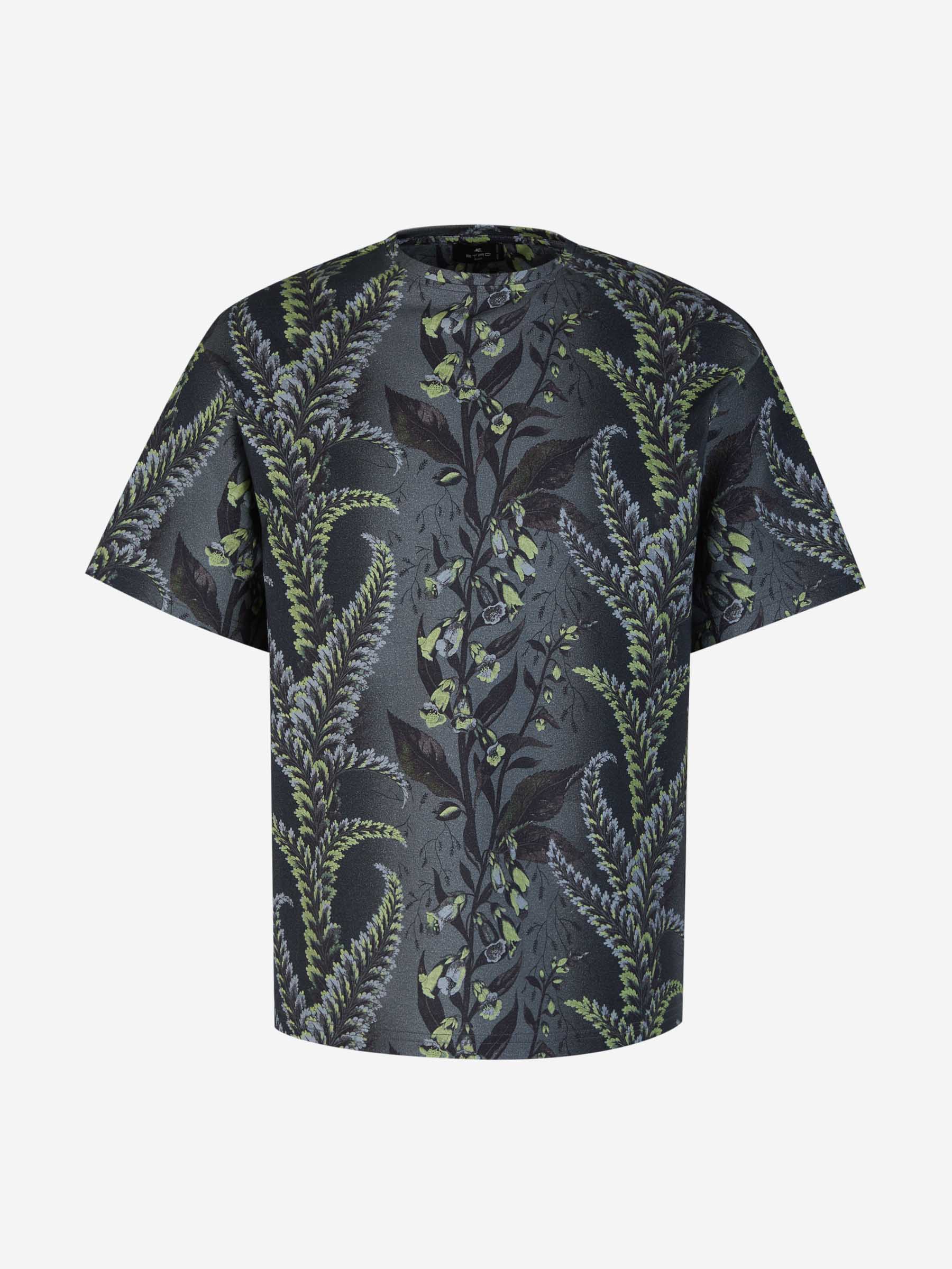 Outlet online Etro Hombre Camiseta Algodón Flores color Gris Antracita sku 553-003635 01 - Foto 1