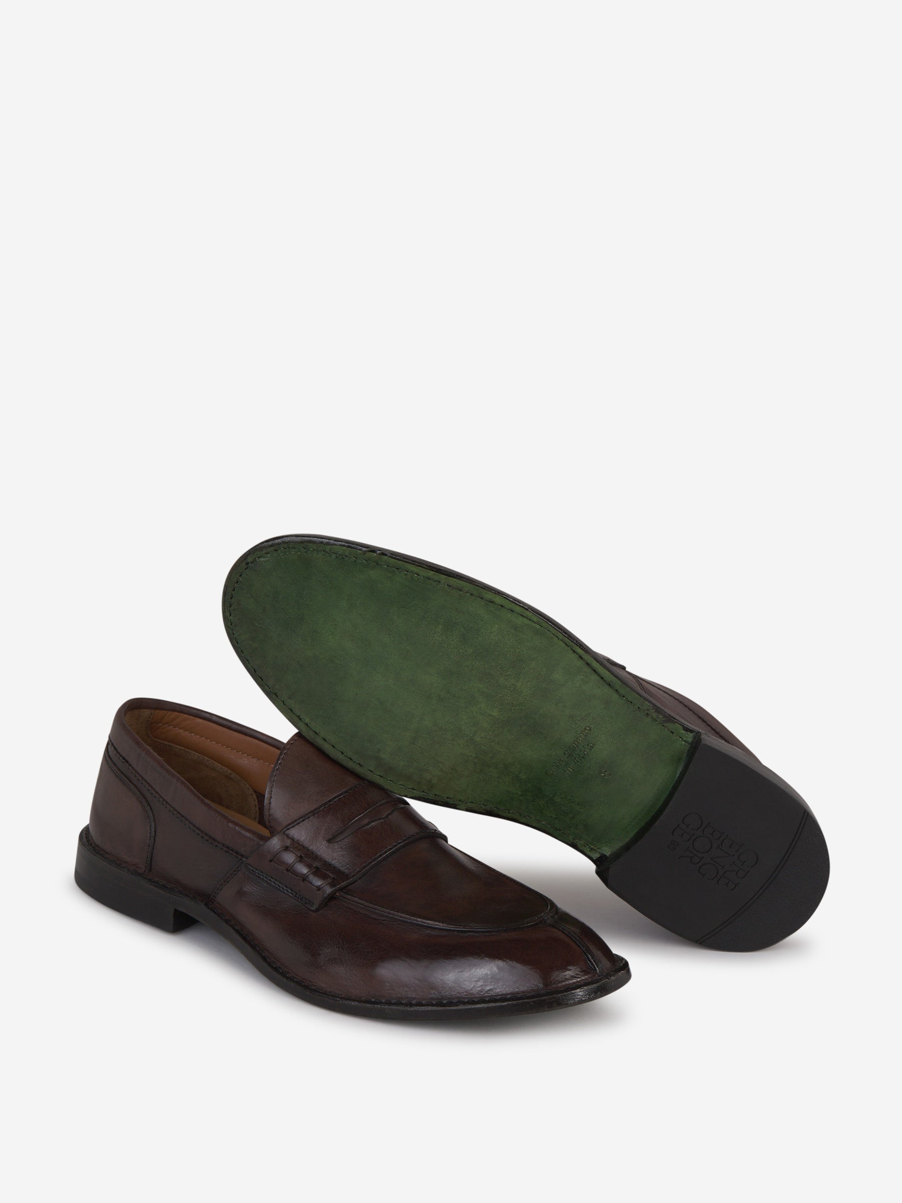 Outlet online Green George Hombre Mocasines Piel Antifaz color Marrón Oscuro sku 611-004428 01 - Foto 4