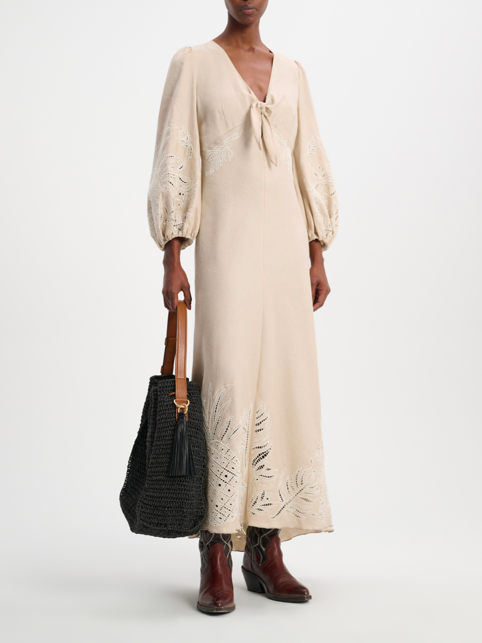 Outlet online Dorothee Schumacher Mujer Vestido Midi Lino Texturizado color Beis sku 721-000227 01 - Foto 1