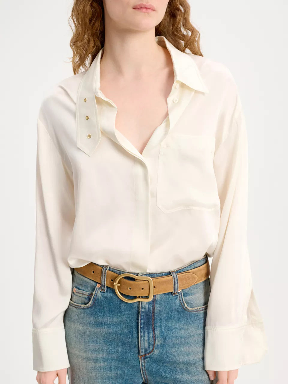 Outlet online Dorothee Schumacher Mujer Blusa Fluida Seda color Blanco sku 701-002063 01 - Foto 1