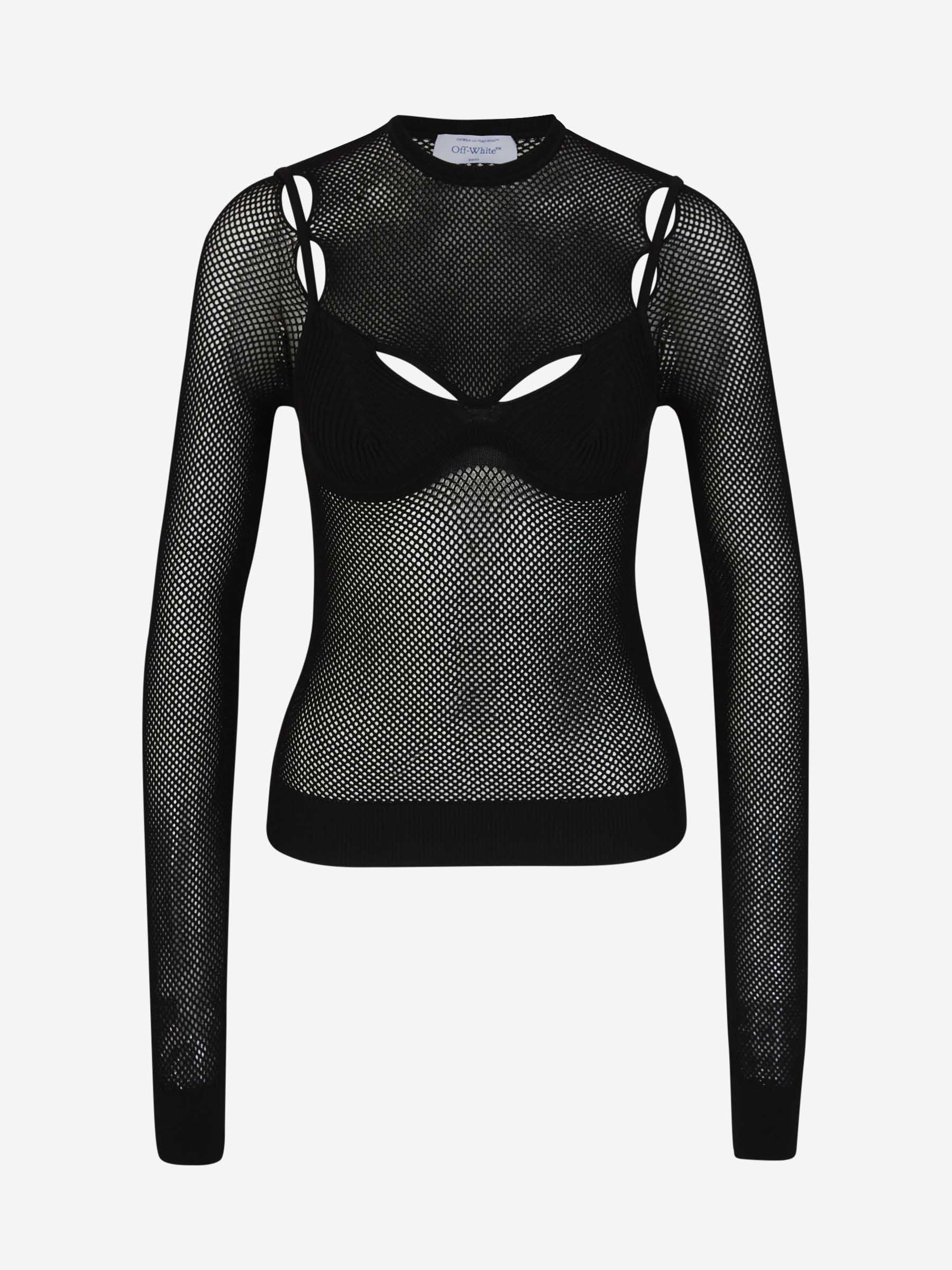 Outlet online Off-White Mujer Top Elástico Malla color Negro sku 703-002104 01 - Foto 1