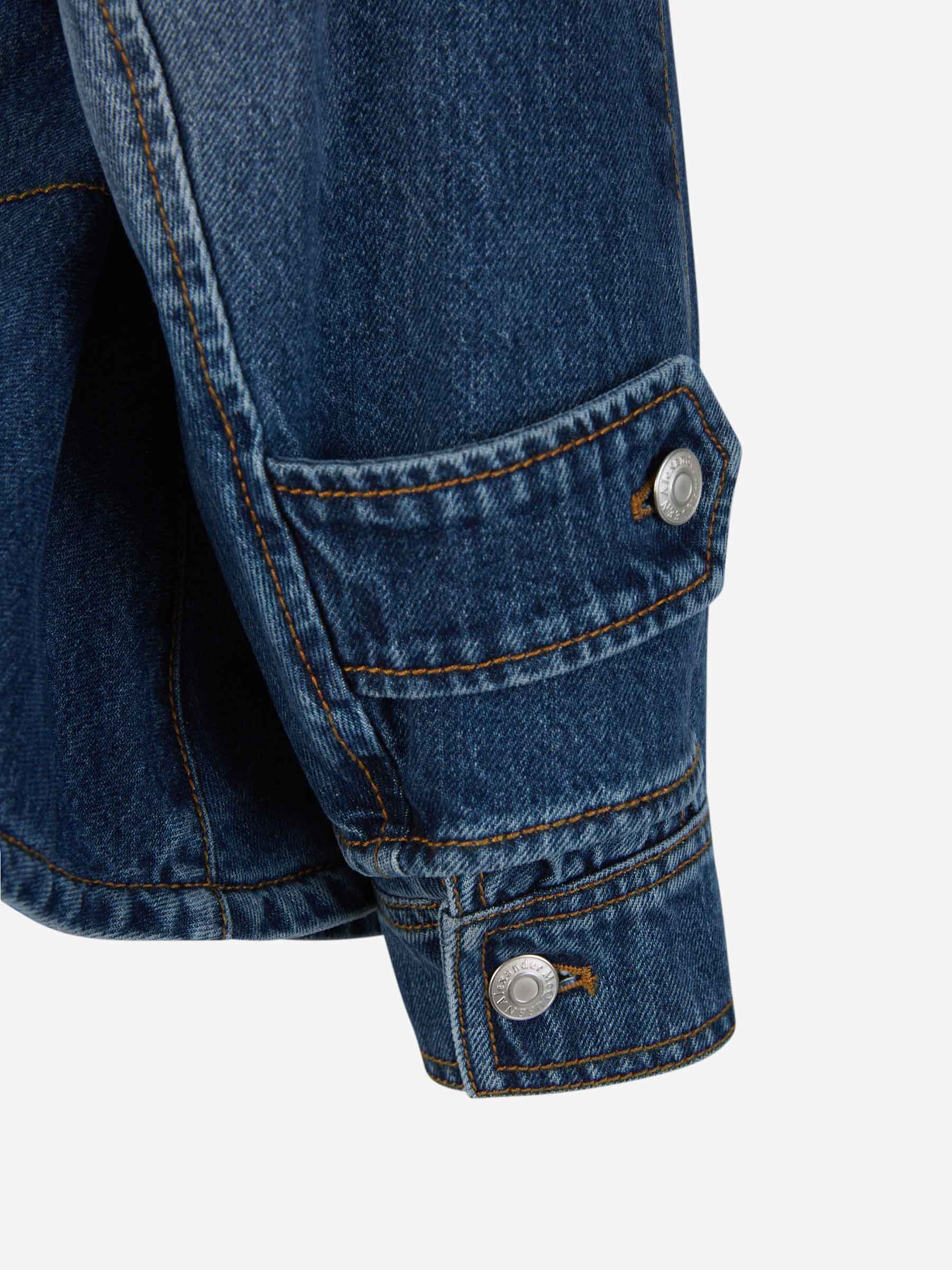Outlet online McQueen Mujer Cazadora Denim Algodón color Azul Denim sku 772-001319 01 - Foto 5
