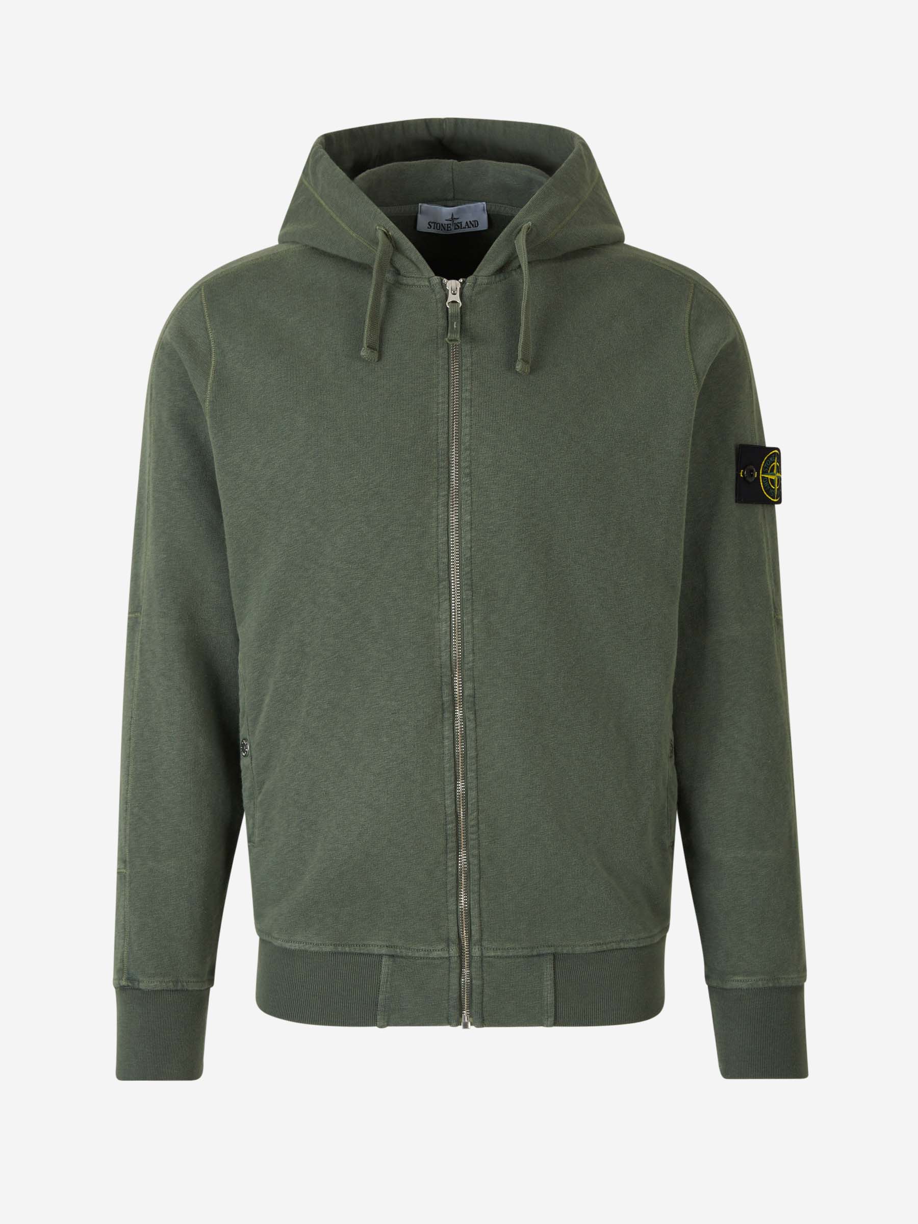 Outlet online Stone Island Hombre Sudadera Cremallera Algodón color Verde Oscuro sku 545-001581 02 - Foto 1