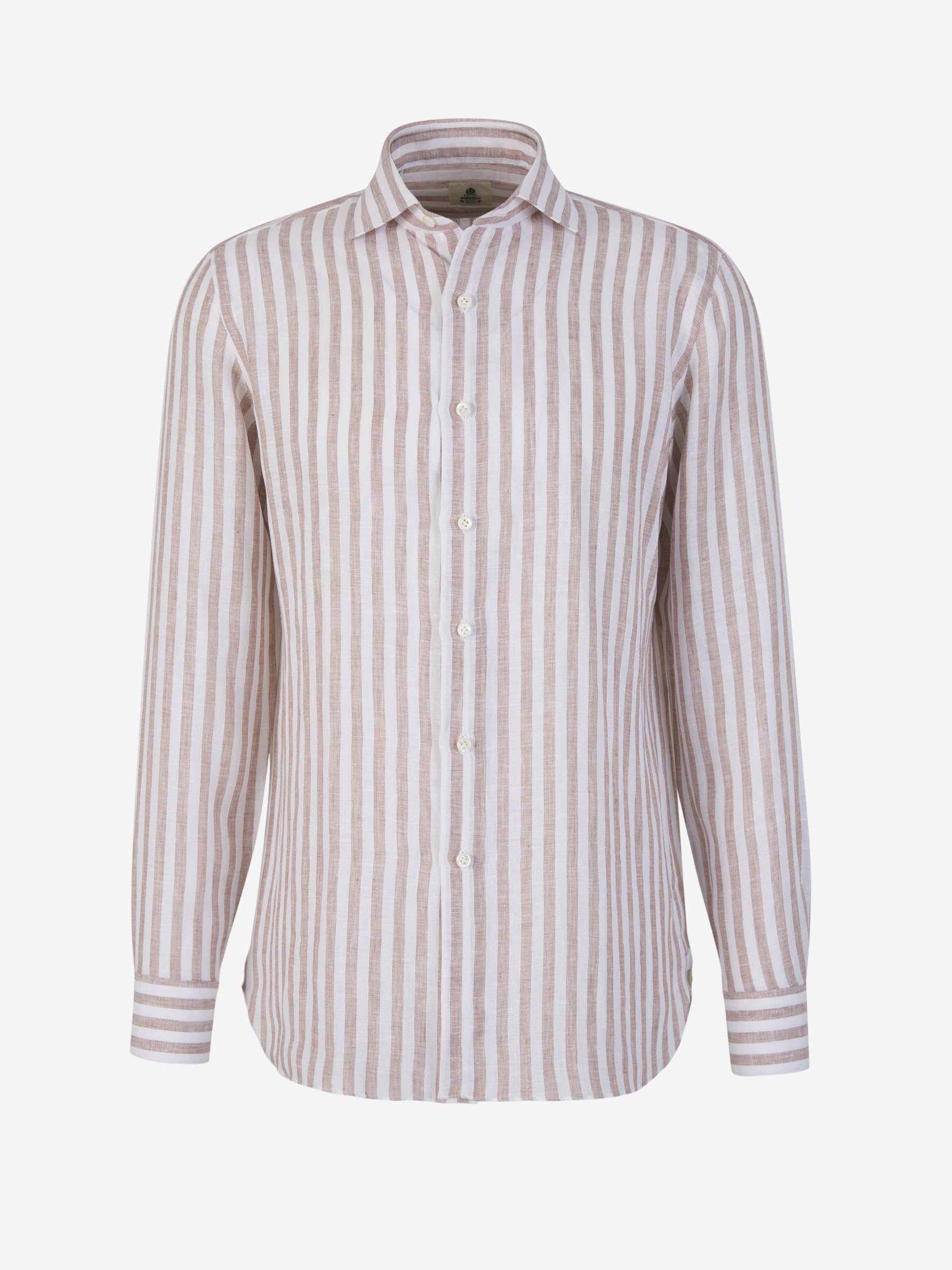 Outlet online Borrelli Hombre Camisa Motivo Rayas Lino color Terracota sku 531-006220 02 - Foto 1
