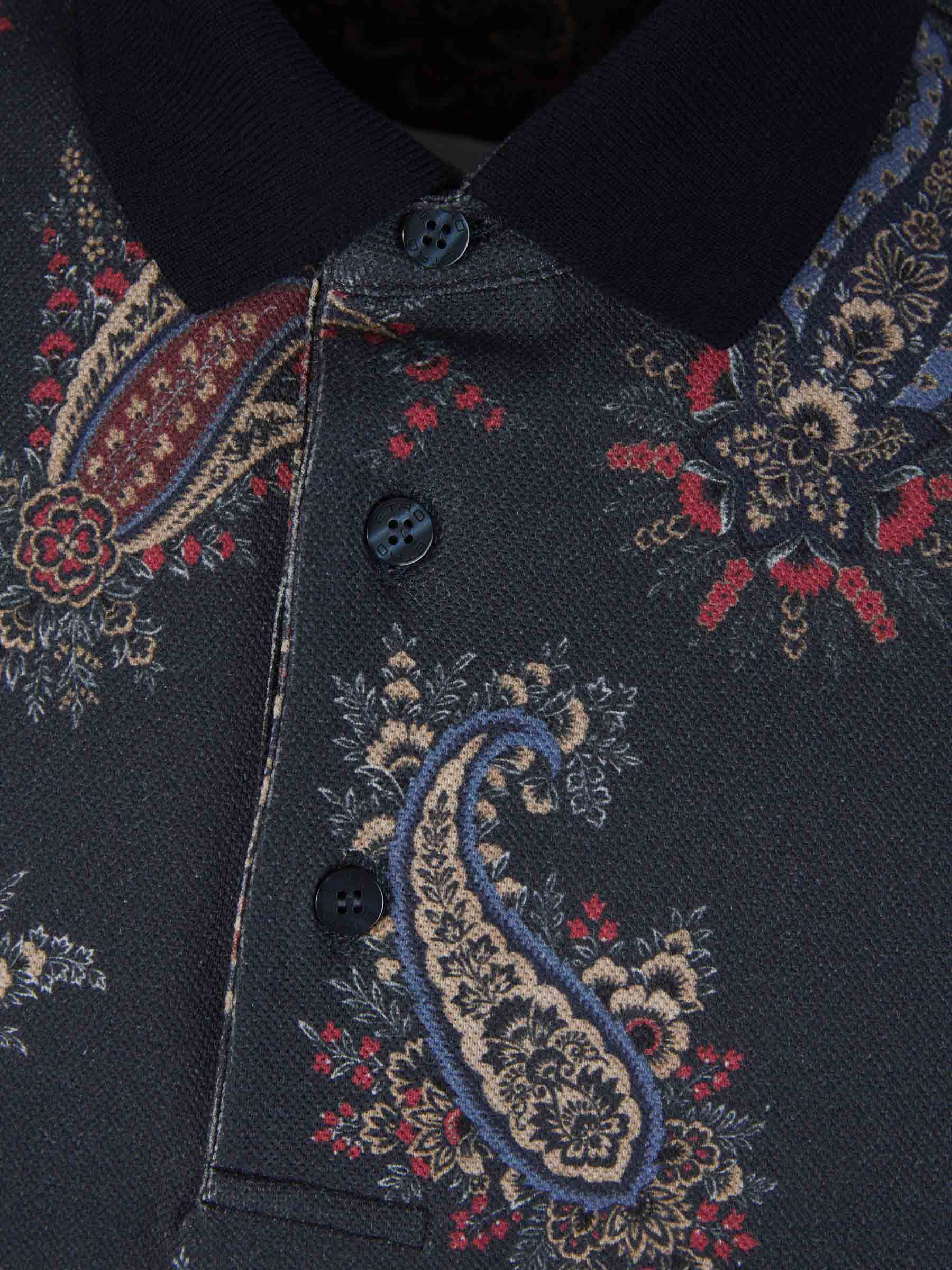 Outlet online Etro Hombre Polo Motivo Paisley color Azul Noche sku 552-001468 01 - Foto 3