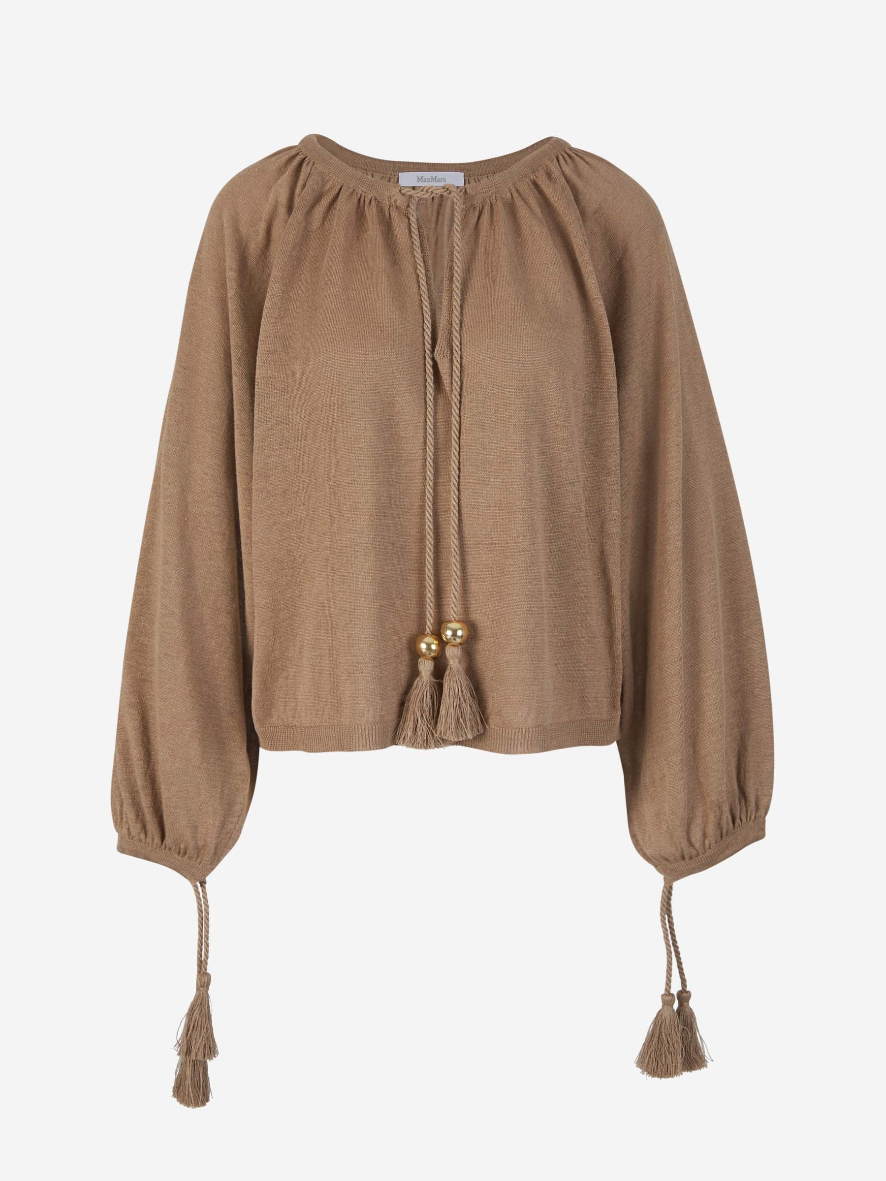 Outlet online Max Mara Mujer Blusa Oversize Lino color Marrón sku 701-002088 01 - Foto 1