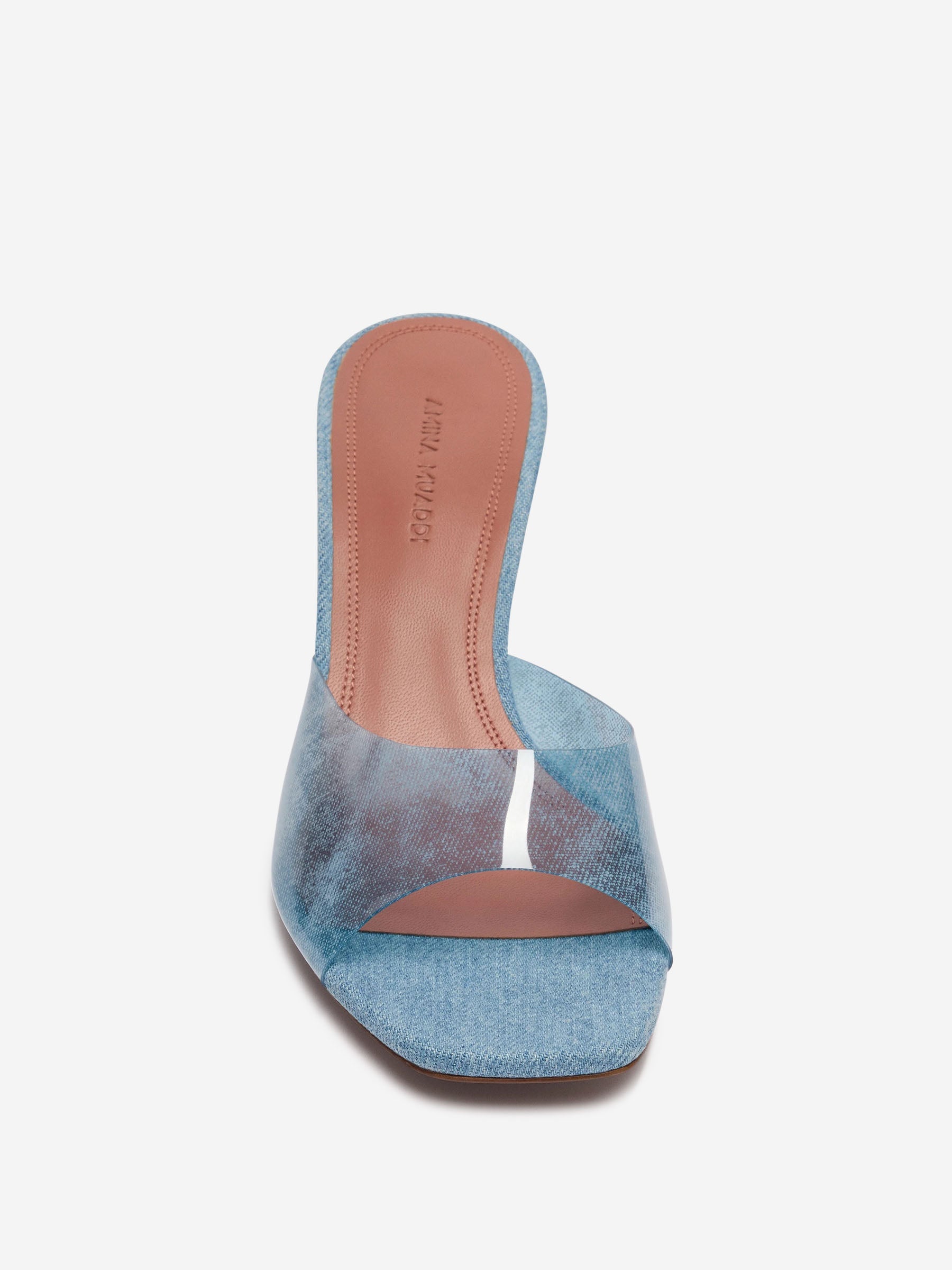 Outlet online Amina Muaddi Mujer Sandalias Tacón Lupita color Azul Denim Oscuro sku 800-005283 01 - Foto 2