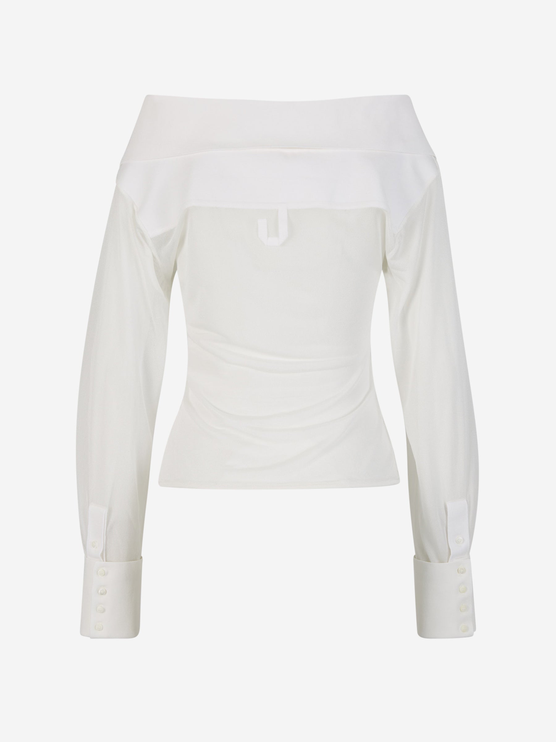 Outlet online Jacquemus Mujer Camisa La Chemise Brezza color Blanco sku 701-002015 01 - Foto 3