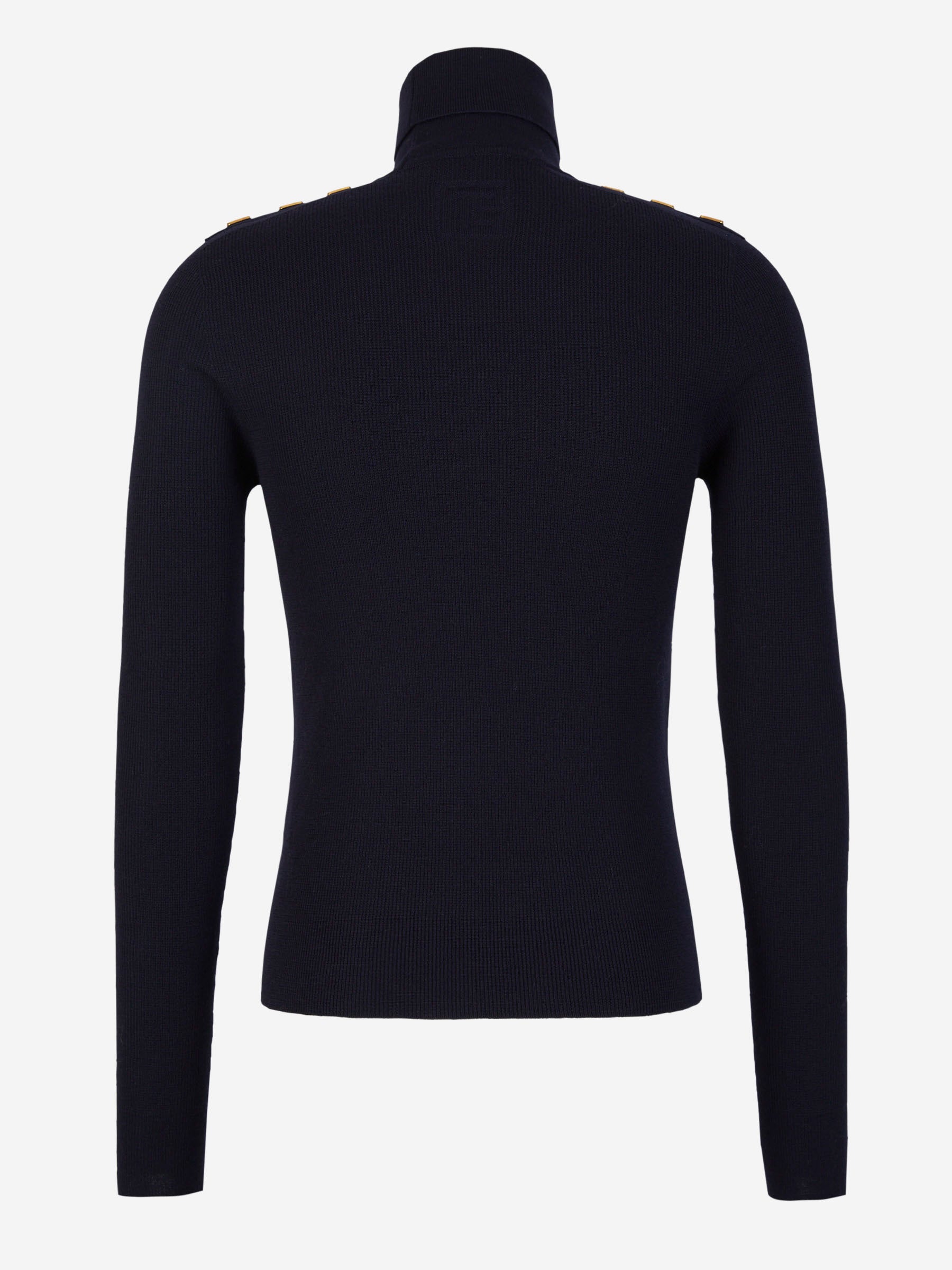 Outlet online Balmain Hombre Jersey Cuello Vuelto Lana color Azul Noche sku 542-002245 00 - Foto 2