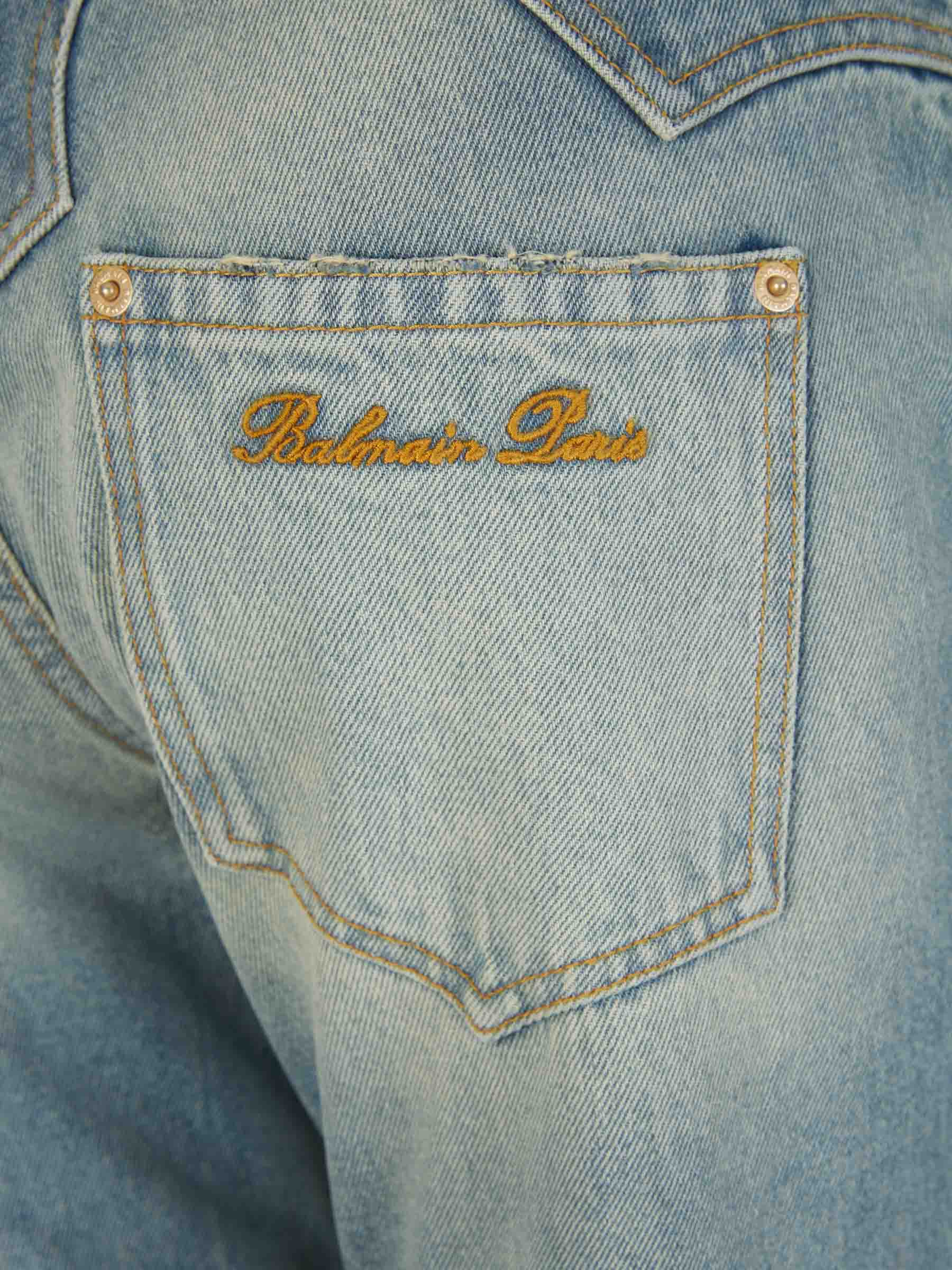 Outlet online Balmain Mujer Jeans Flare Algodón color Azul Denim sku 763-001489 00 - Foto 5