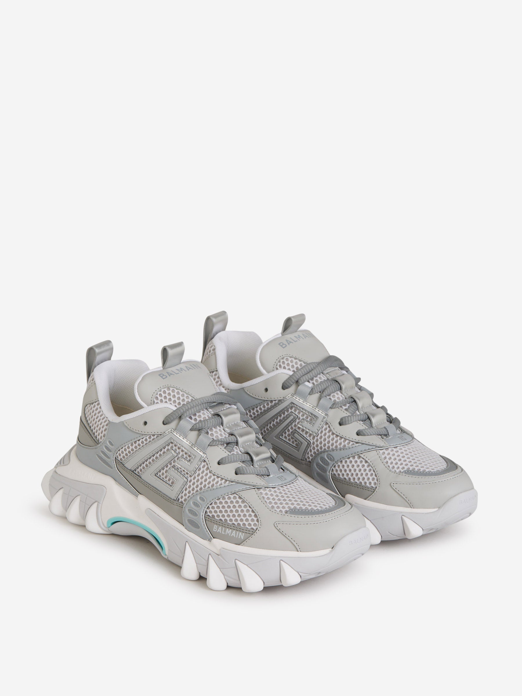 Outlet online Balmain Hombre Sneakers Piel Logo color Gris Claro sku 616-002571 01 - Foto 2