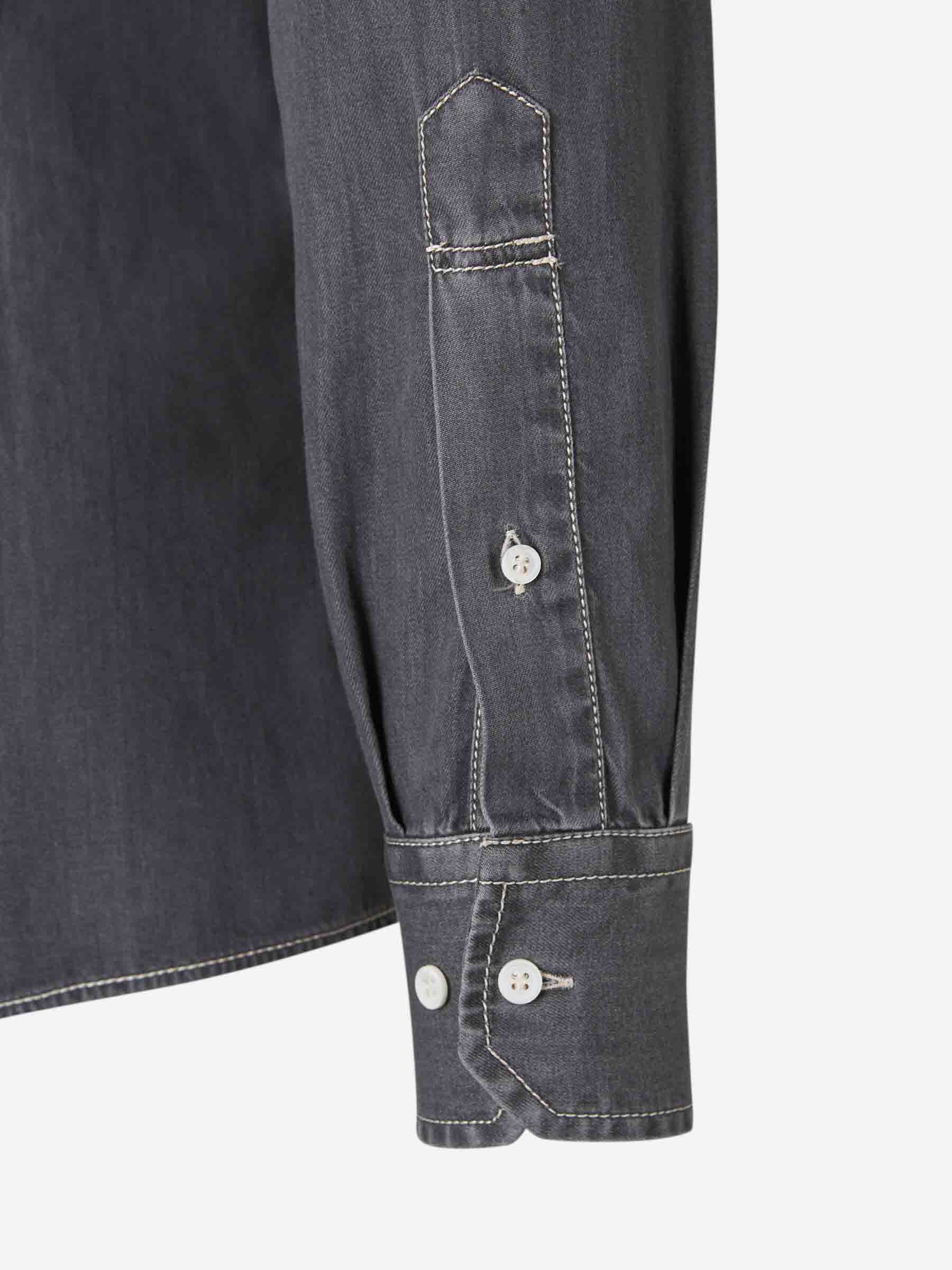 Brunello Cucinelli Camisa Denim Algodón color Azul Denim Oscuro sku 531-006300 01 - Foto 4