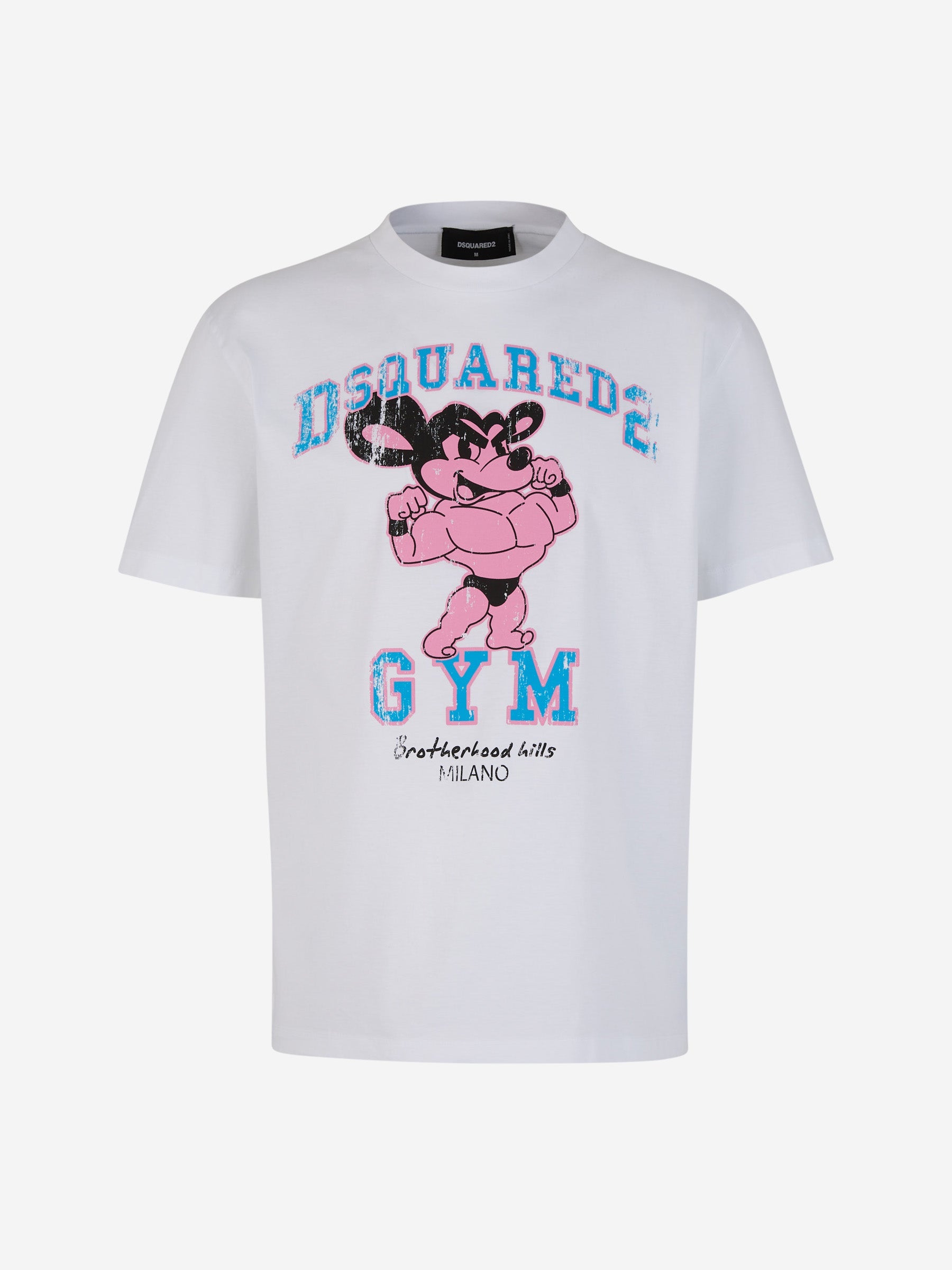 Outlet online Dsquared2 Hombre Camiseta Estampada GYM color Blanco sku 553-003651 01 - Foto 1