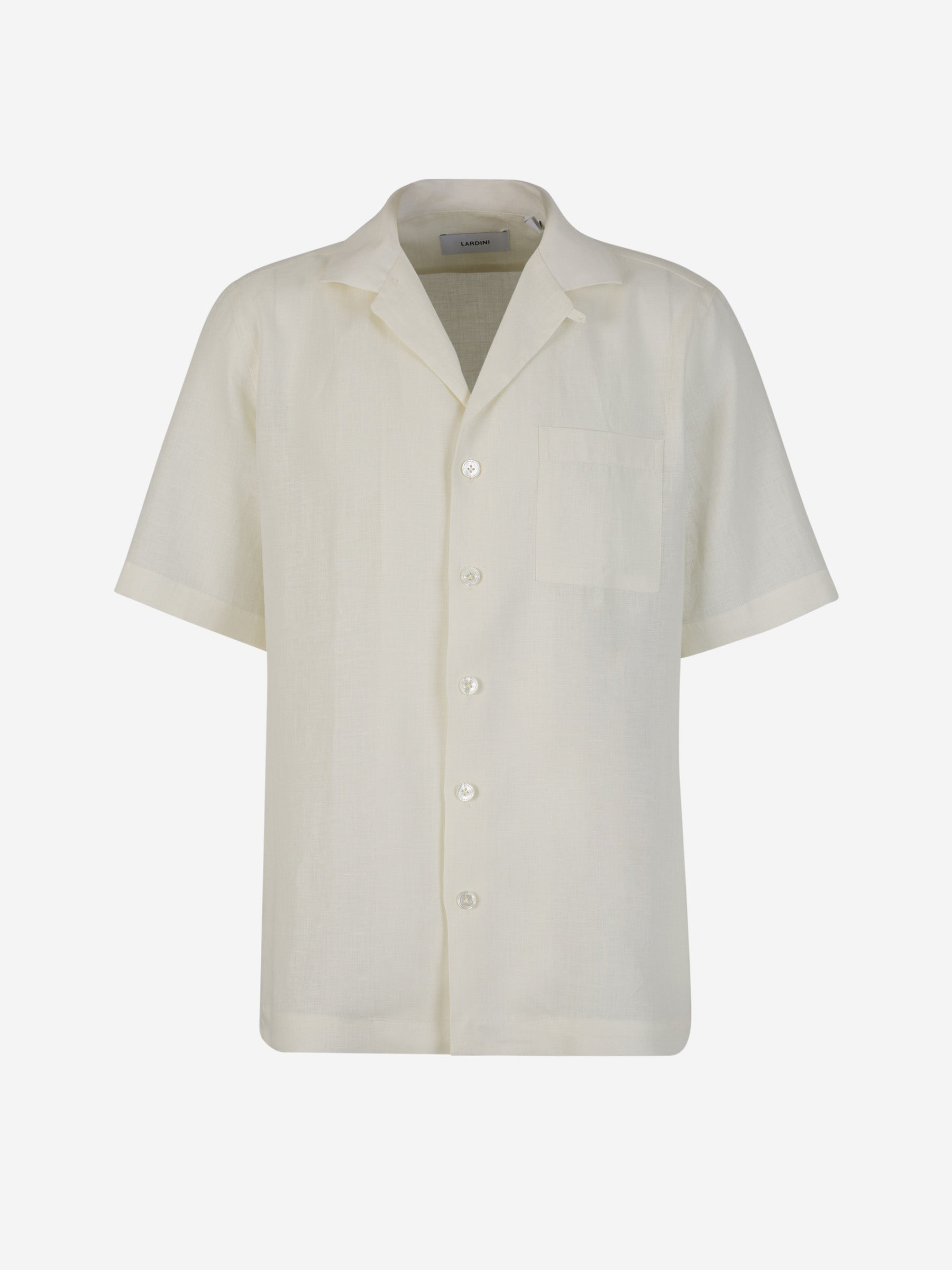Outlet online Lardini Hombre Camisa Lino Bolsillo color Crema sku 532-000516 01 - Foto 1