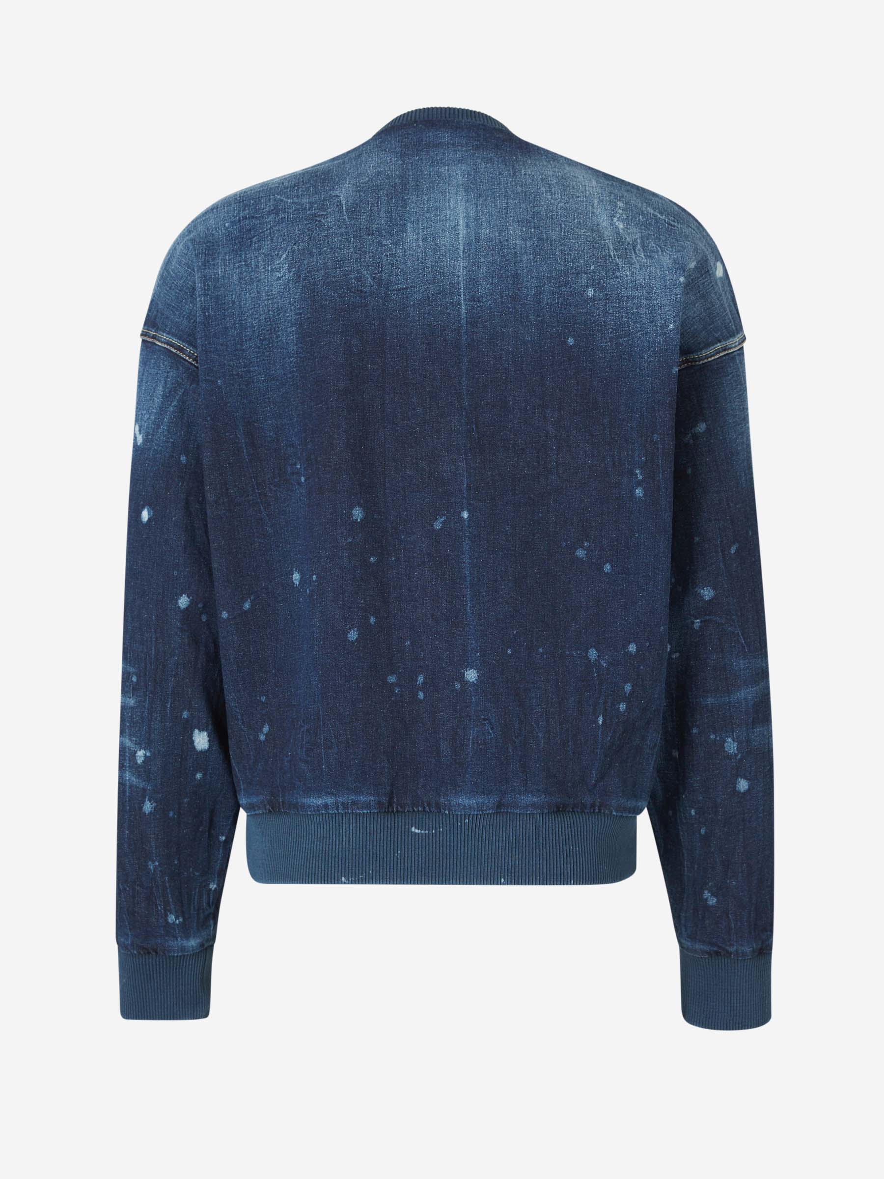 Outlet online Dsquared2 Hombre Sudadera Denim Logo color Azul Denim Oscuro sku 545-001648 01 - Foto 2