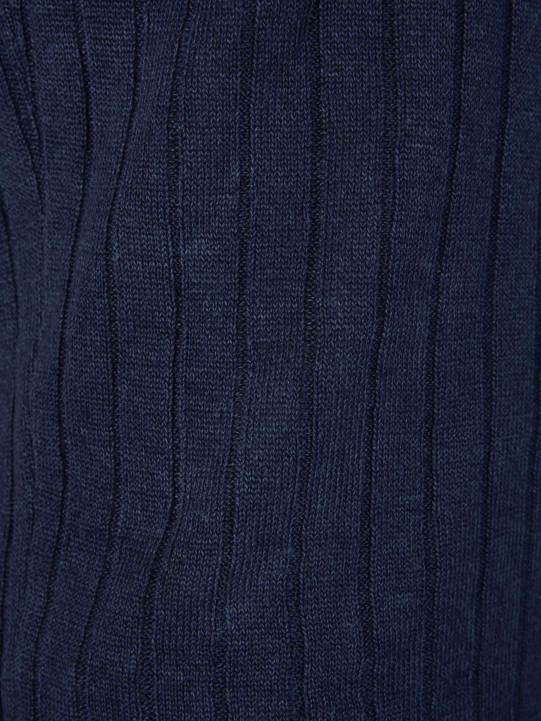 Outlet online Gran Sasso Hombre Camiseta Punto Canalé Lino color Azul Marino sku 553-003705 02 - Foto 4