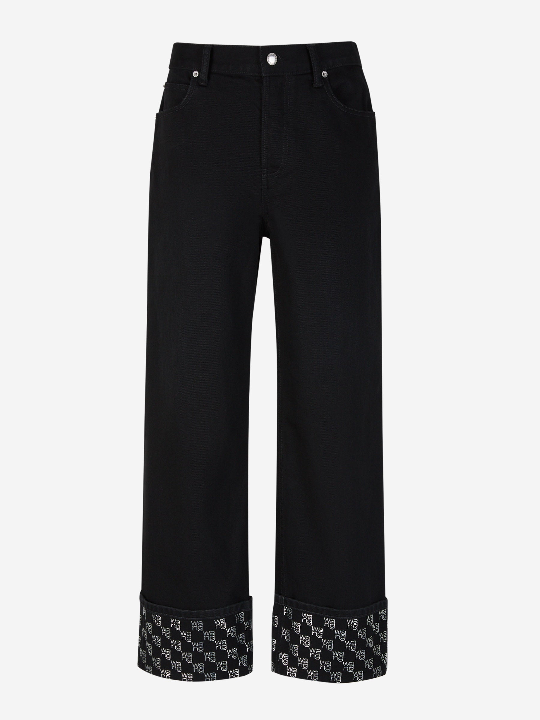 Outlet online Alexander Wang Mujer Jeans Rectos Cristales color Negro sku 763-001484 01 - Foto 1