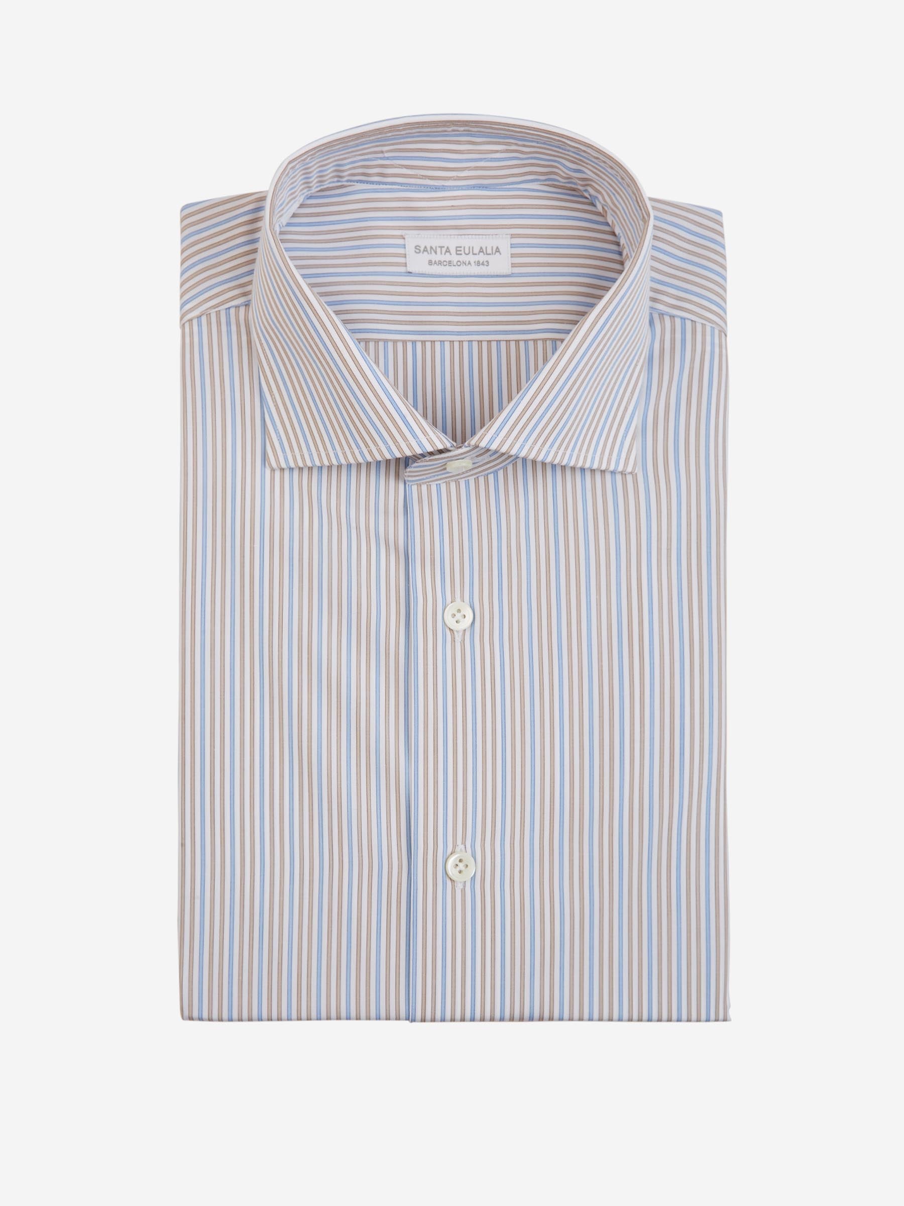 Outlet online Santa Eulalia Hombre Camisa Motivo Rayas color Beis sku 401-003061 04 - Foto 1