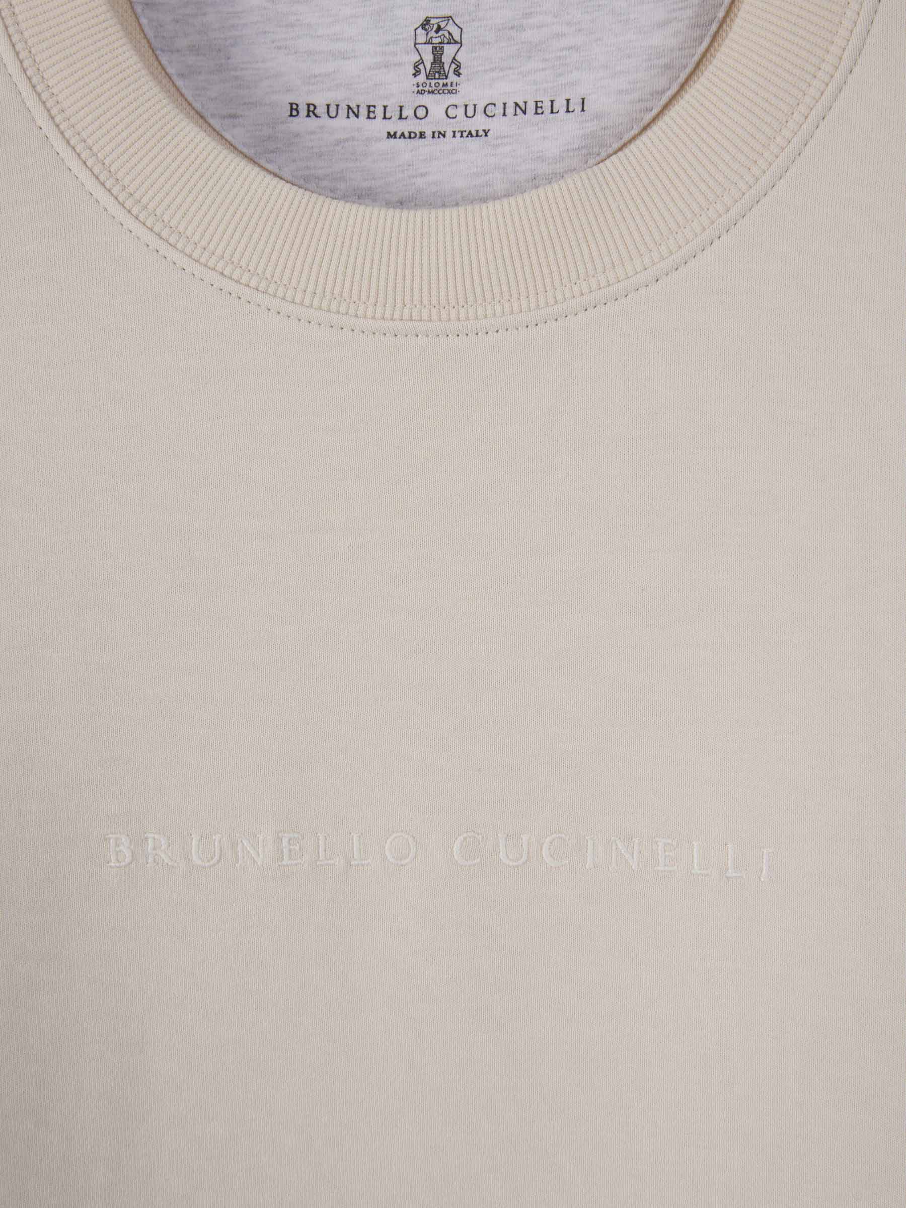 Outlet online Brunello Cucinelli Hombre Sudadera Crewneck Bordado color Crema sku 542-002346 01 - Foto 3