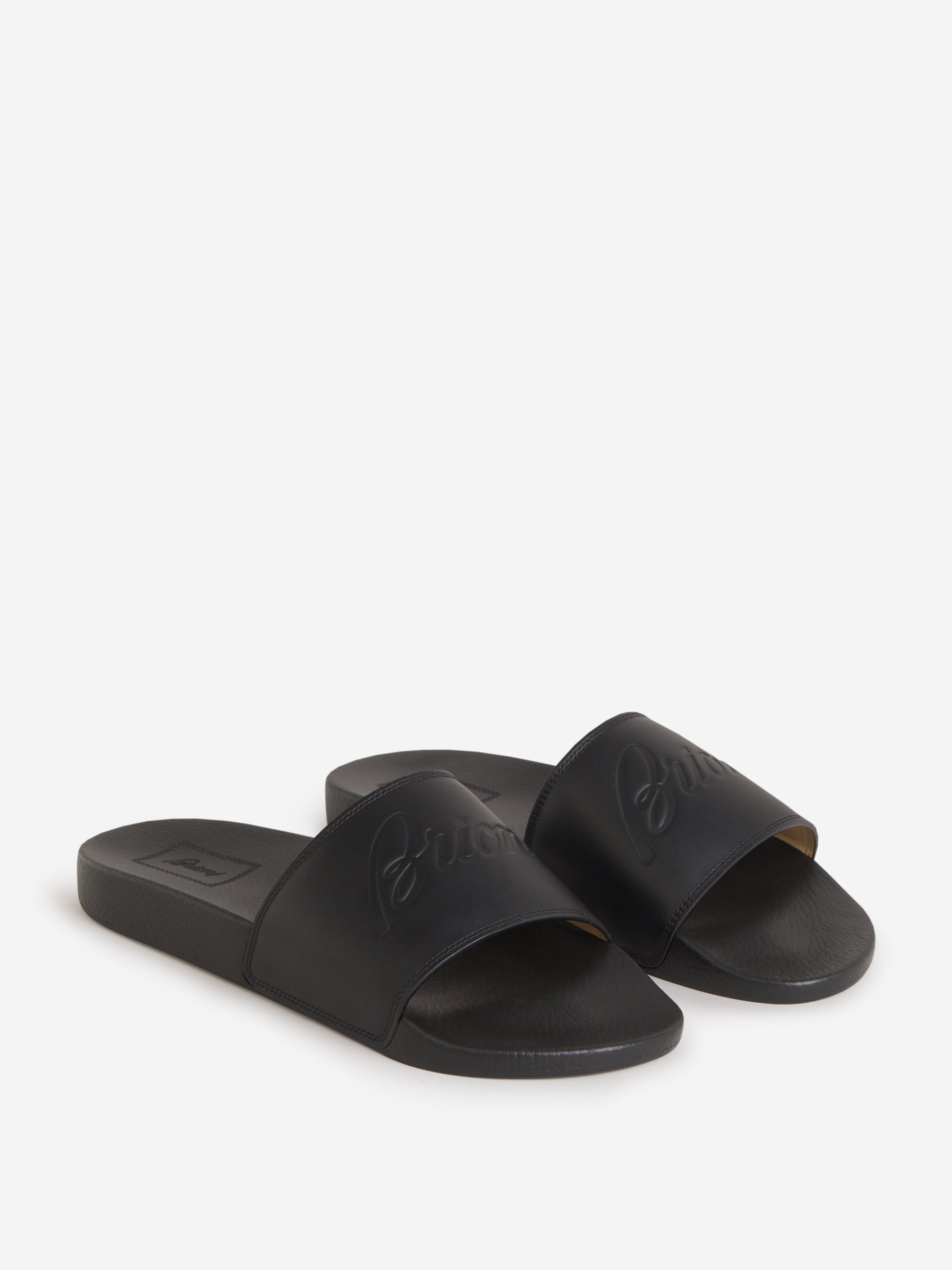 Outlet online Brioni Hombre Sandalias Logo Piel color Negro sku 617-000109 01 - Foto 2