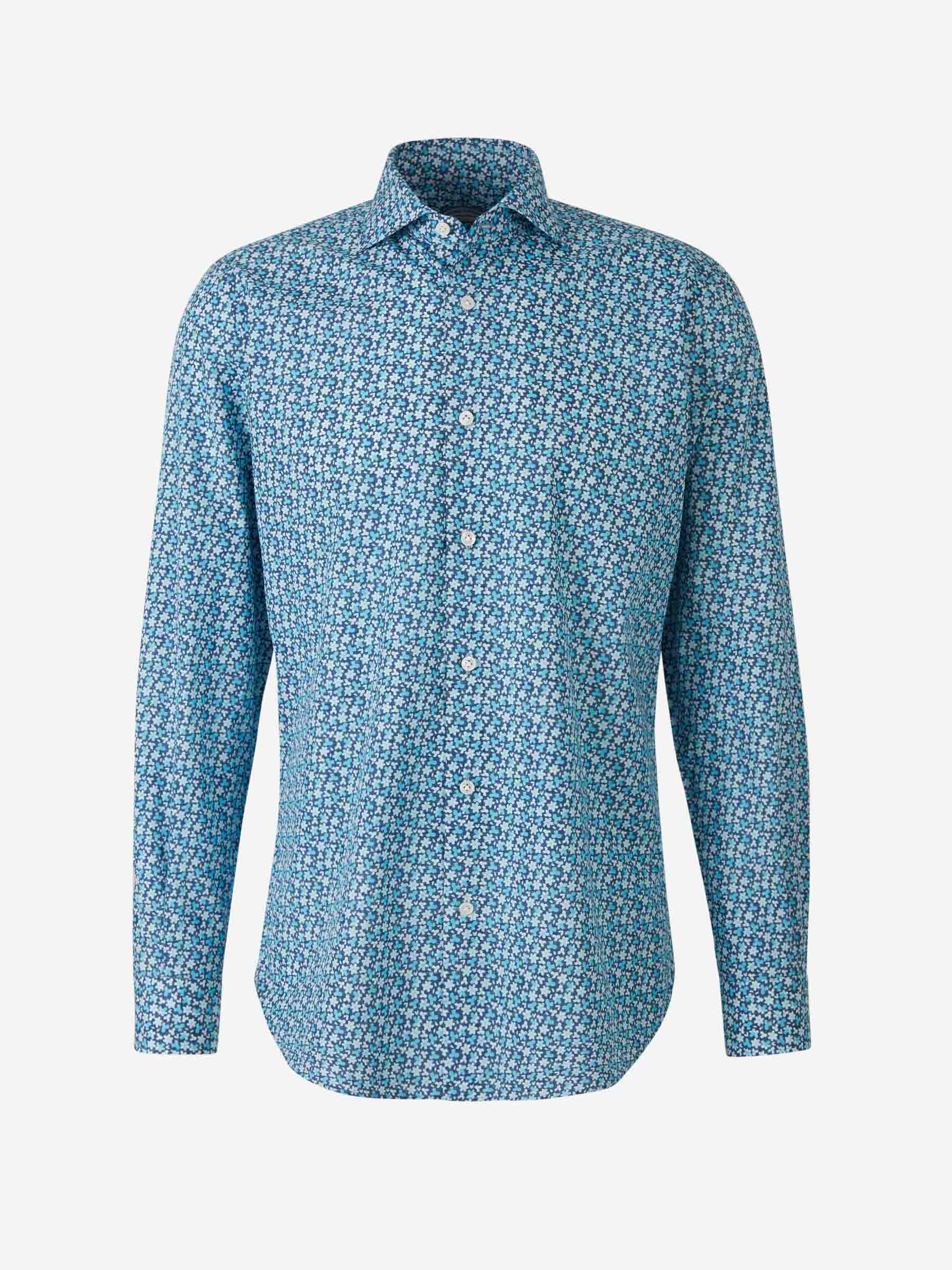 Outlet online Vincenzo di Ruggiero Hombre Camisa Motivo Floral color Azul sku 531-006152 01 - Foto 1