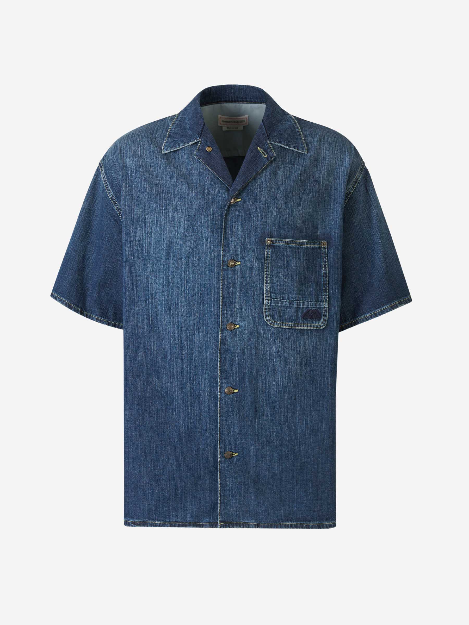 Outlet online McQueen Hombre Camisa Oversized Denim color Azul Denim sku 532-000538 01 - Foto 1