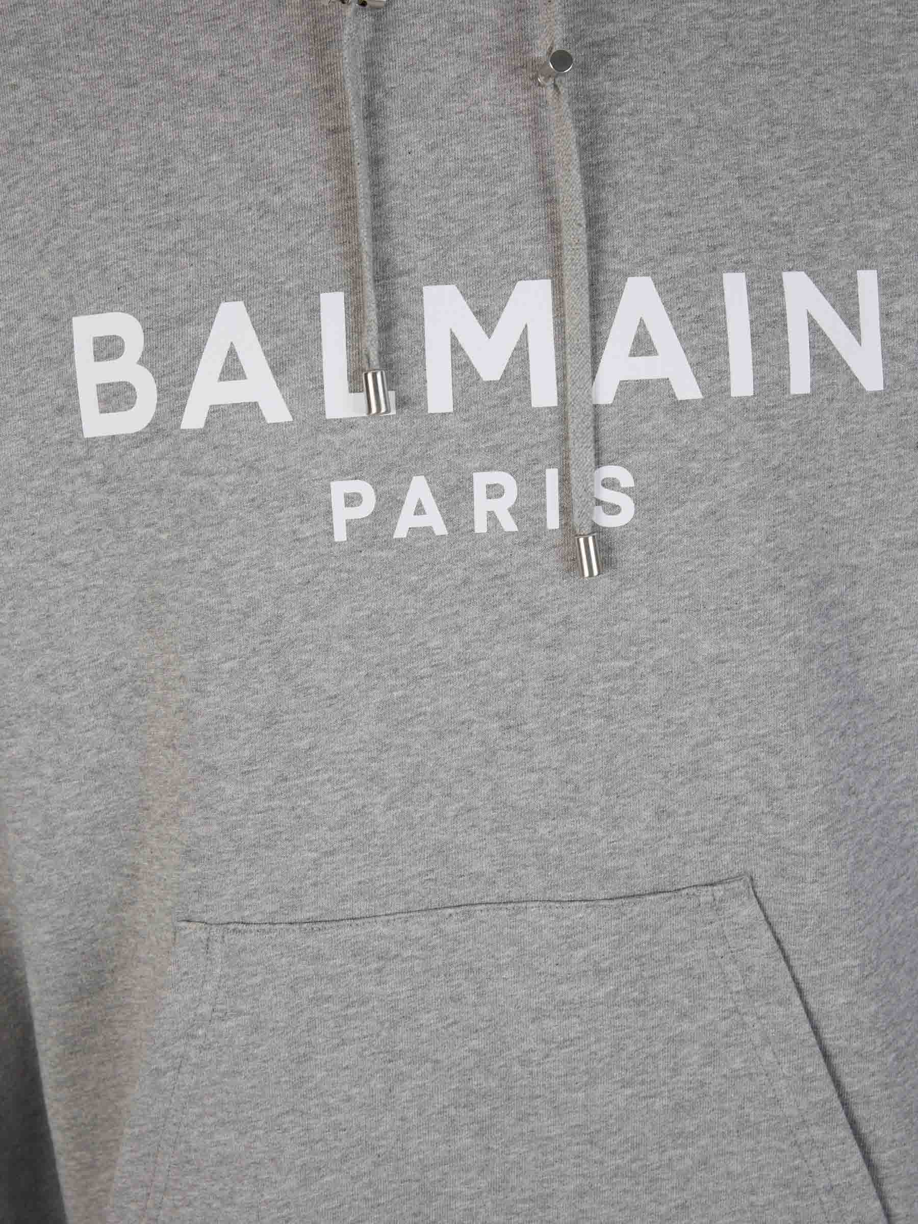 Outlet online Balmain Hombre Sudadera Capucha Logo color Gris Claro sku 545-001482 01 - Foto 4