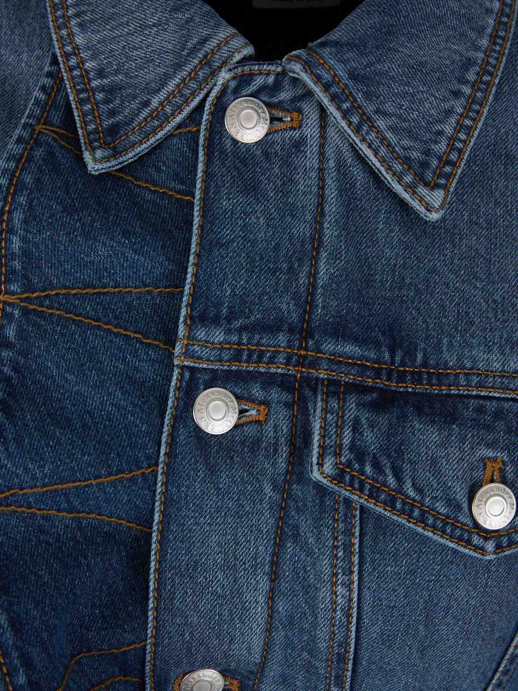 Outlet online McQueen Mujer Cazadora Denim Algodón color Azul Denim sku 772-001319 01 - Foto 3