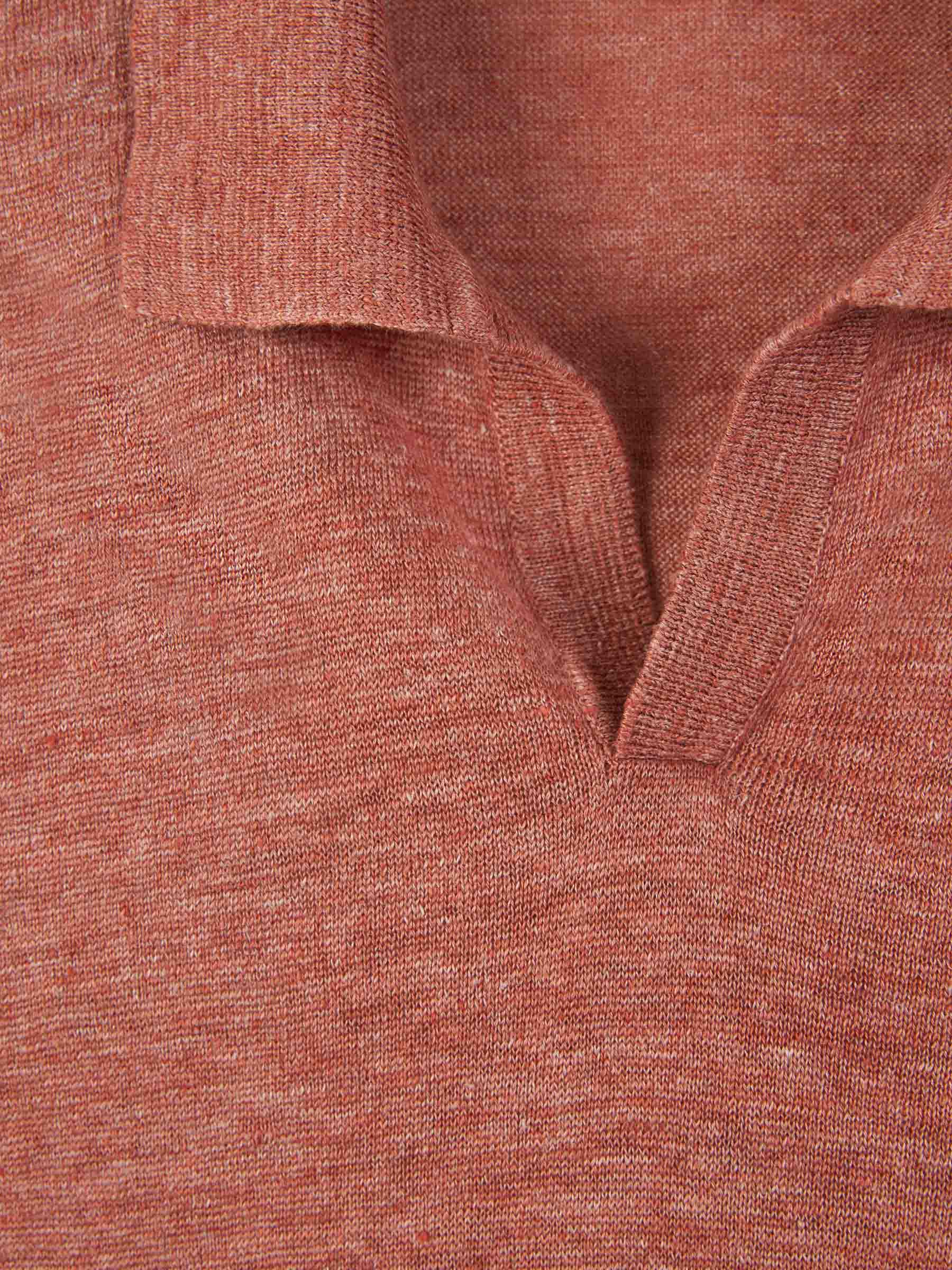 Outlet online Santa Eulalia Hombre Polo Punto Lino color Naranja sku 552-001490 02 - Foto 3