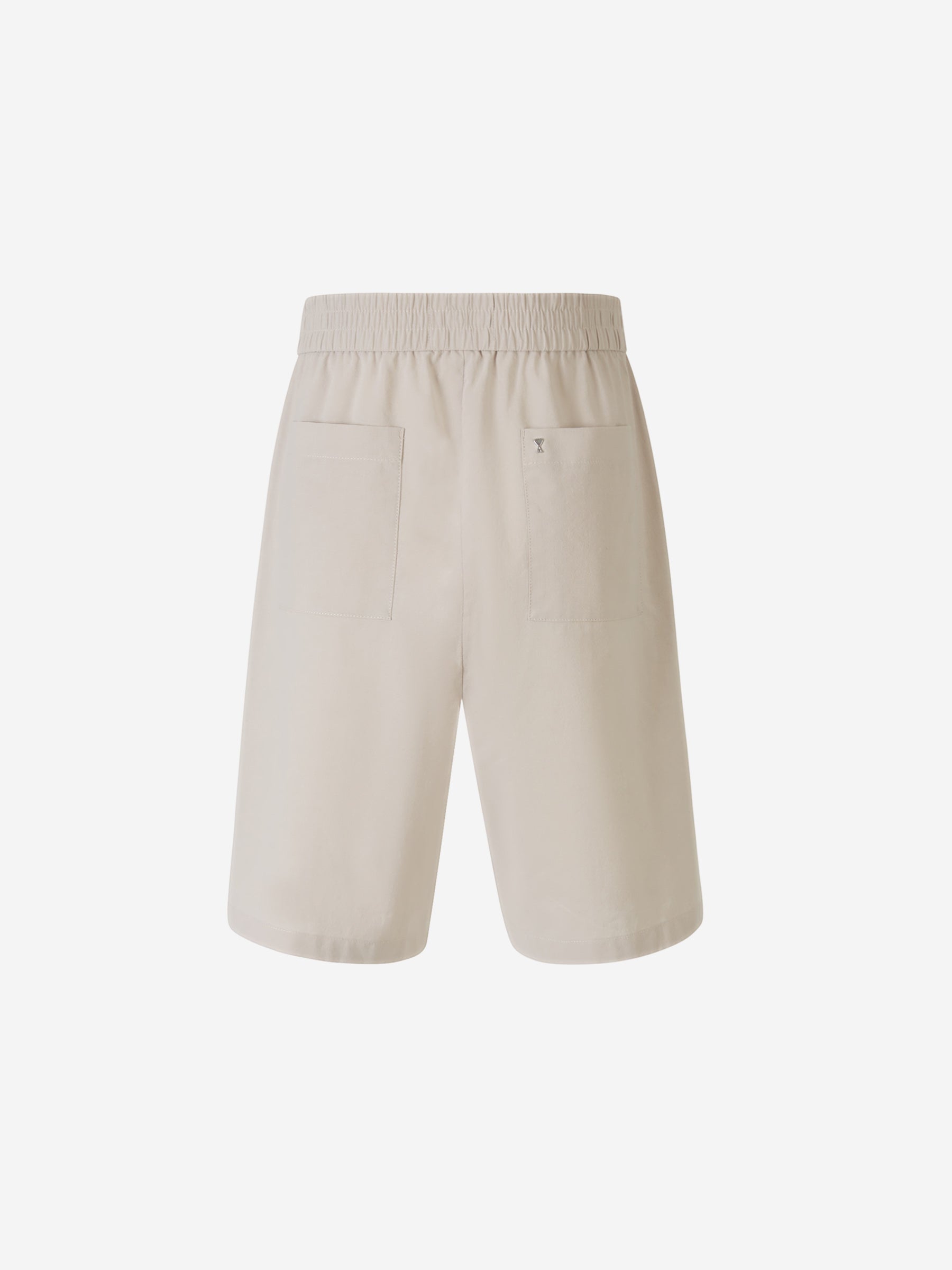 Outlet online Ami Paris Hombre Bermudas Crepé Algodón color Gris Claro sku 523-000943 02 - Foto 3