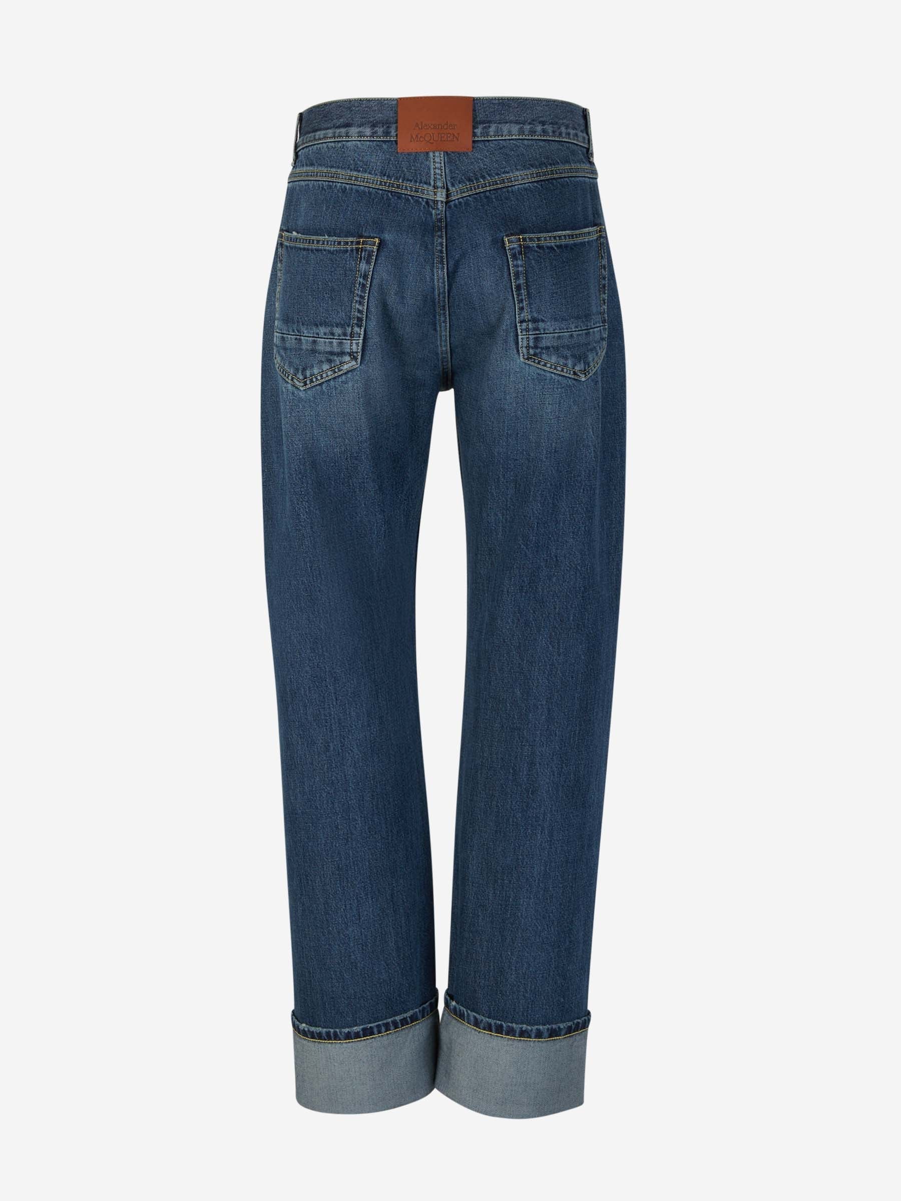Alexander McQueen Jeans Algodón Desgastado color Azul Denim sku 522-002585 01 - Foto 2