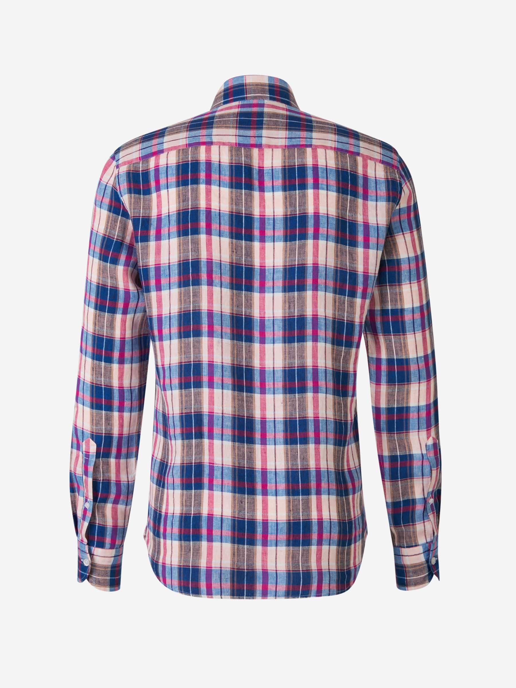 Outlet online Santa Eulalia Hombre Camisa Lino Cuadros color Fucsia sku 531-006258 01 - Foto 2