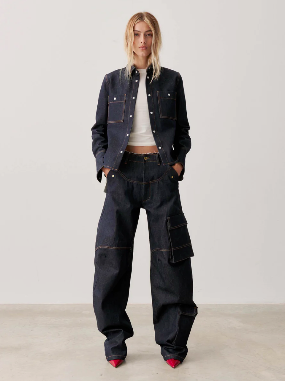 Outlet online Darkpark Mujer Jeans Rosalind Cargo color Azul Denim sku 761-003433 01 - Foto 1