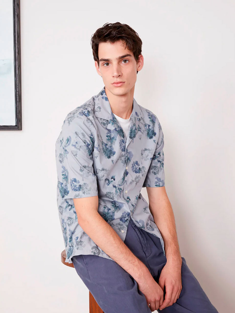 Outlet online Officine Générale Hombre Camisa Eren Algodón color Azul sku 532-000579 01 - Foto 1