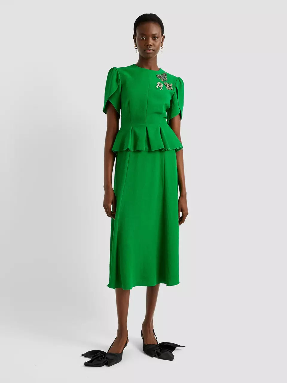 Outlet online Erdem Mujer Vestido Midi Peplum color Verde Claro sku 721-000195 01 - Foto 1