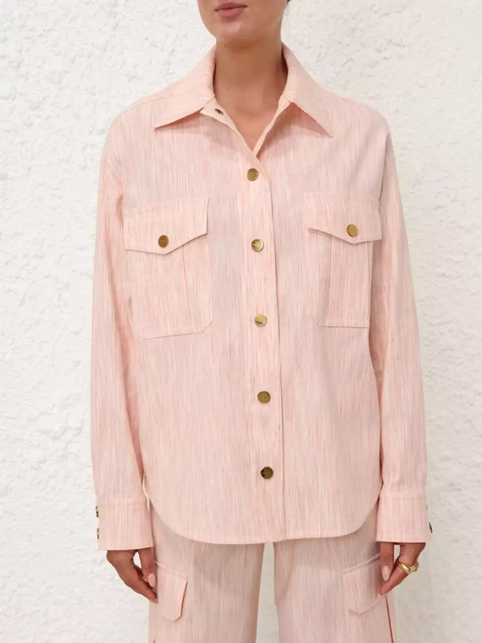 Outlet online Zimmermann Mujer Camisa Tranquility Stripe color Rosa sku 701-002071 00 - Foto 1